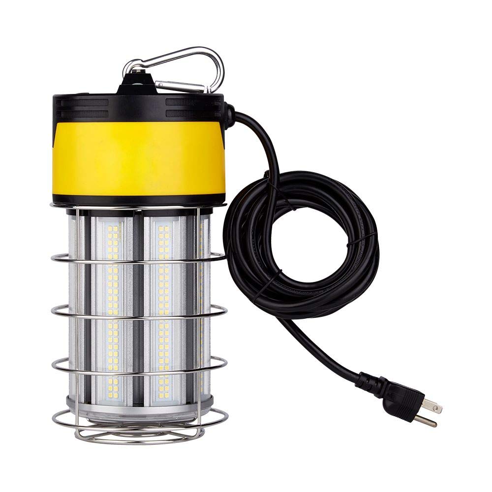 Feit Electric LED 100W Temporary Work Light, 12,000 Lumens, Hanging Plug-in Worklight, Ideal for Jobsites, Construction, Garages, Workshops and Large Area Lighting, 5000k, WORKCAGE12000PLUG