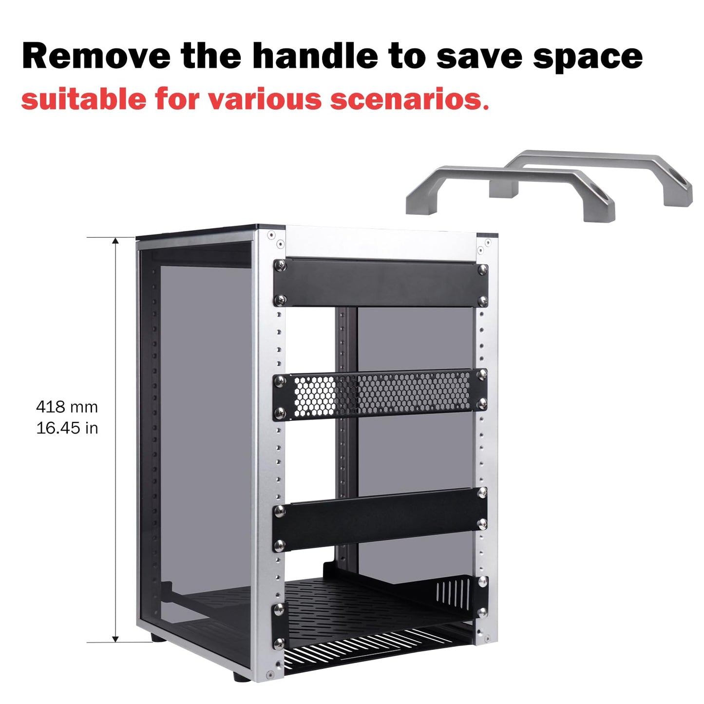 GeeekPi 8U Server Rack Cabinet, DeskPi RackMate T1 Plus,10 inch Network Rack for Servers, Network, A/V Equipment, 10.23inch/260mm Depth (Silver)