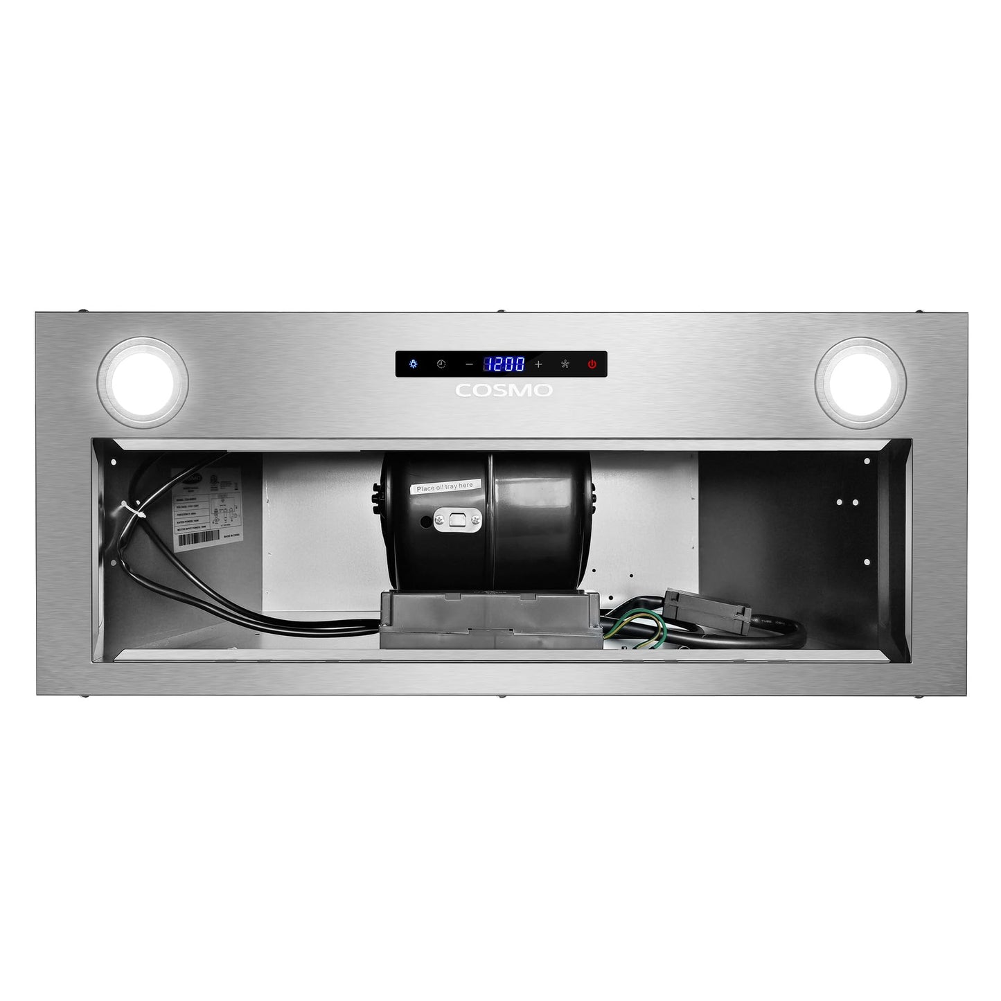 COSMO COS-30IRHS 30 in. Lumin Collection 380 CFM Ducted Insert Range Hood, Touch Controls, LED Lights, Stainless Steel