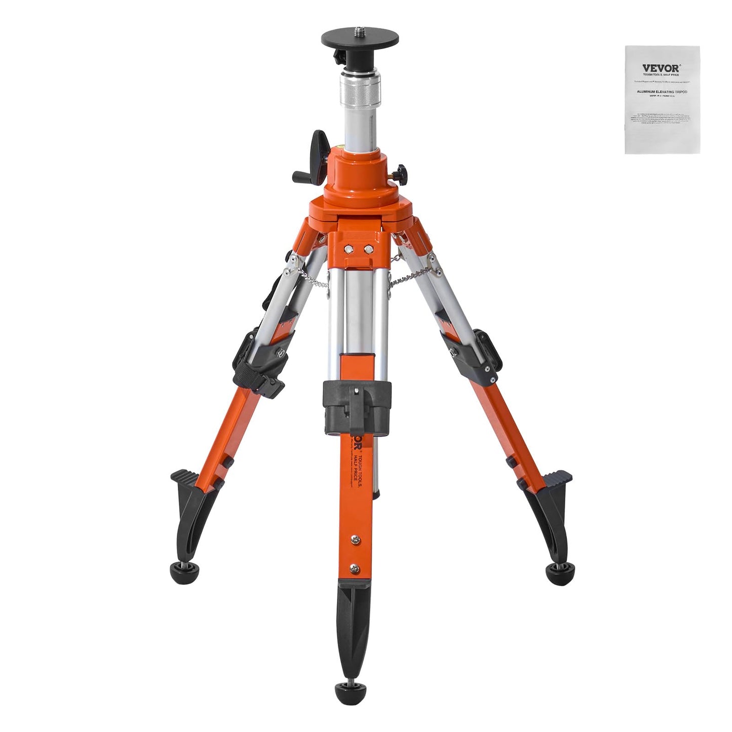 VEVOR Laser Level Tripod Stand, 5/8"-11 Thread Mount, 27.16-67.71 inch Height Adjustment Heavy Duty Survey Tripod, with Level Bubble & Diffusion Limiter, Liftable Non-Skid Feet for Construction