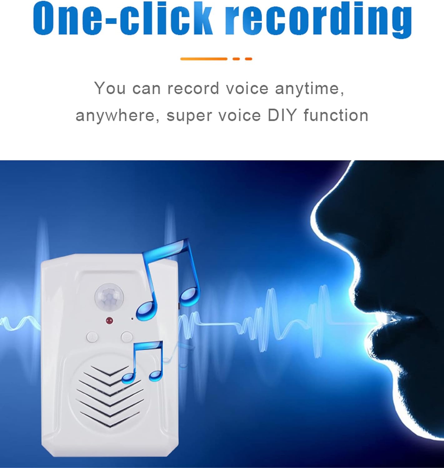 XYszpcgs Motion Activated Voice Player - Button Recording,Built-in Microphone,Home Safety Reminder,Elderly Forgetting