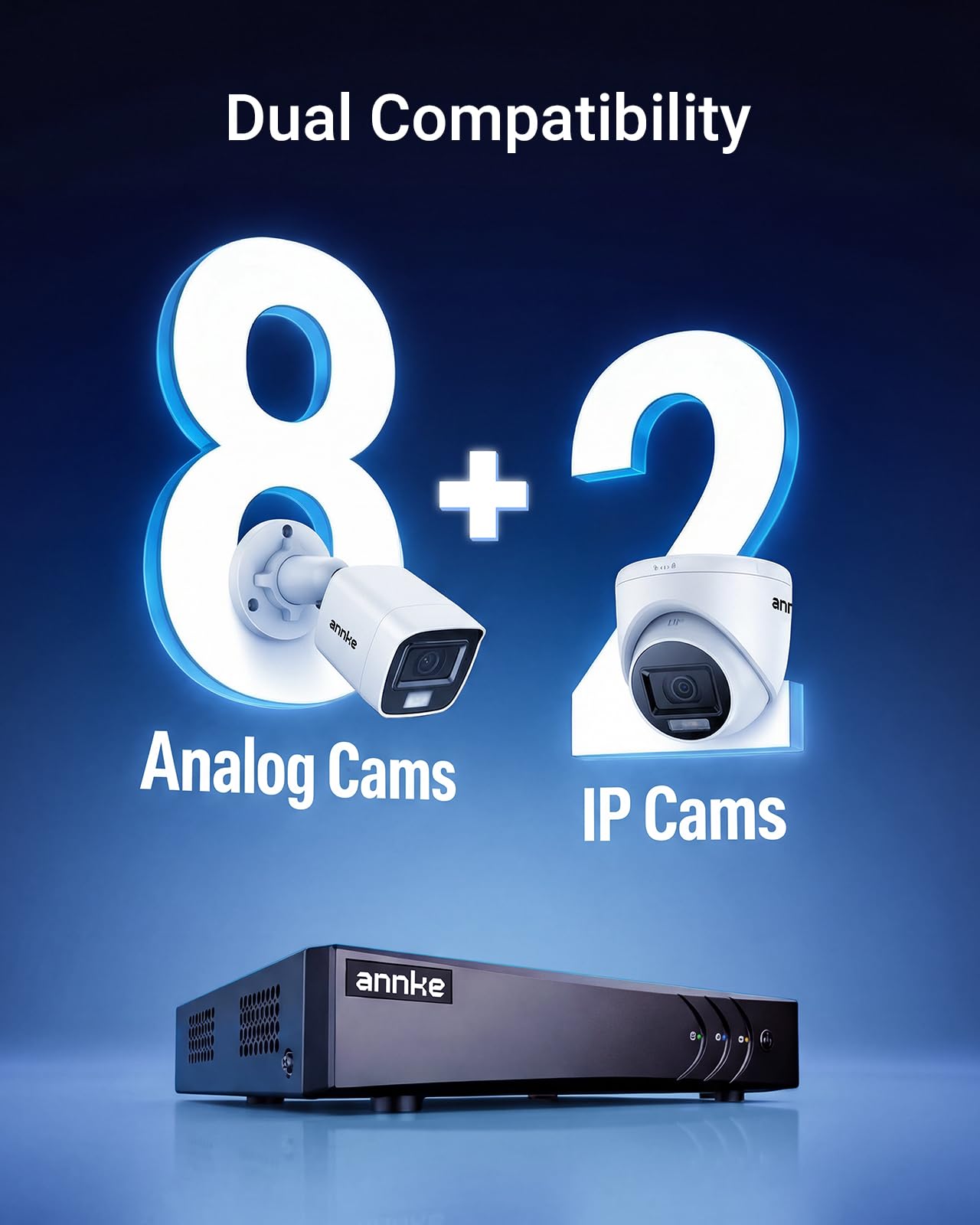ANNKE 3K Lite H.265+ Security DVR Recorder with AI Human/Vehicle Detection, 8CH Hybrid 5-in-1 CCTV DVR for Surveillance Camera, Supports 8CH Analog and 2CH IP Cameras, Remote Access (No Hard Drive)