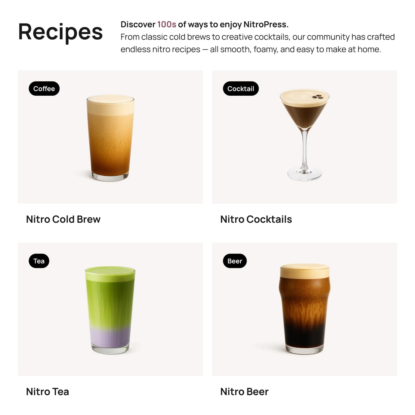 Original NitroPress - Nitro Cold Brew Coffee Maker | Portable Nitrogen Infuser for Smooth Nitro Drinks, Cold Brew, Cocktails & Tea at Home or On the Go | Uses N2 Cartridges | Stainless Steel Design