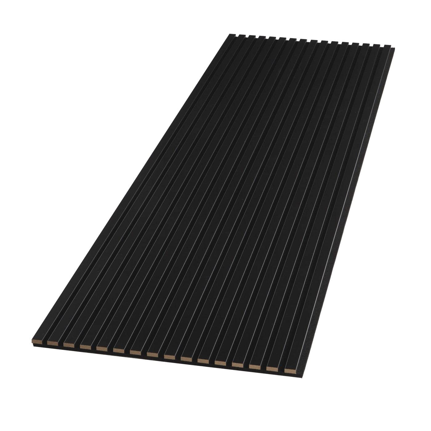 WVH Black Matte Acoustic Slat Wall Panels, Measures 141.73 x 25.20", Smooth Laminate Finish, Interior Decor for Walls & Ceilings, Noise Cancelling & Sound Absorbing for Home, Office & Bedroom, 2pcs