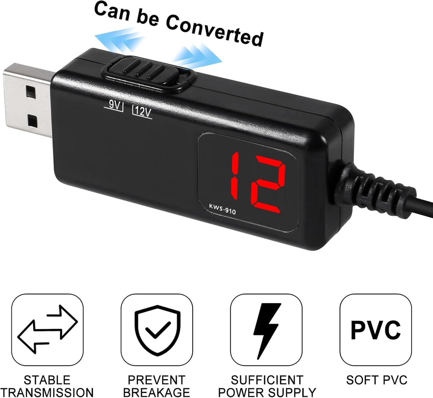 Shutao 5V 9V 12V 5V 9V 12V 1A 3.5x1.35mm to Step Up USB Boost Converter DC Boost to USB Step-up Cable Voltage Converter