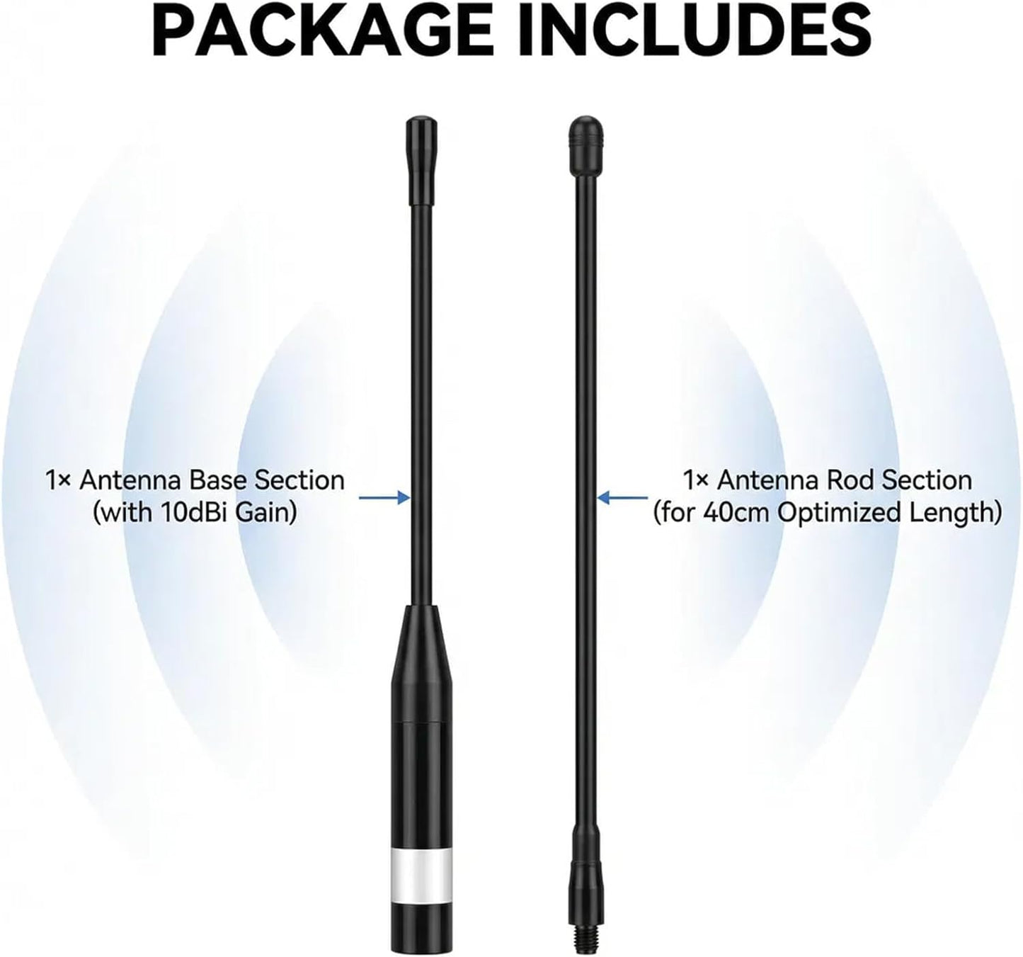 Meshnology 915MHz 10dBi 40cm V3 V4 32 (2PCS,Black) Meshtastic LoRa Antenna High Gain, Long Range SMA Male Omni Whip