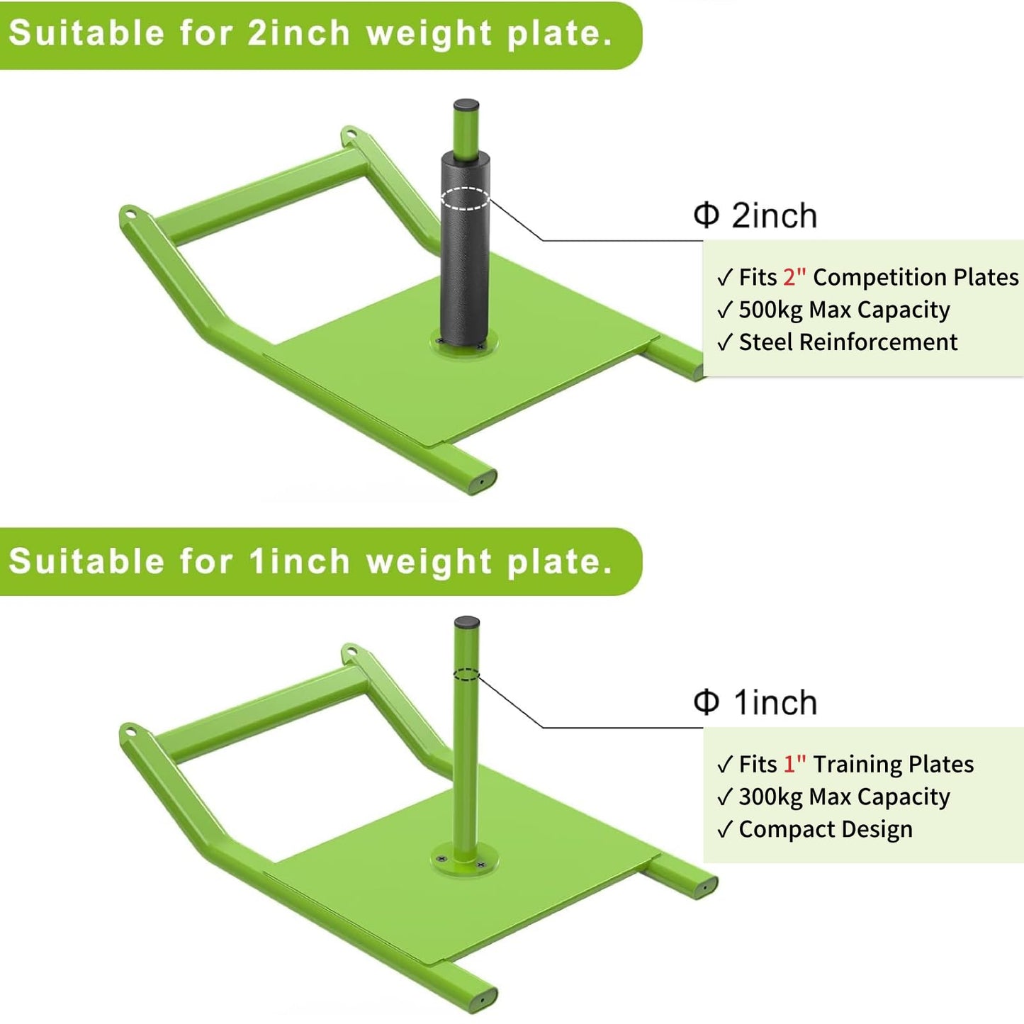 Kipika Weight Sled, Workout Sled, Fitness Strength Training Sled, Speed Training Sled for Athletic Exercise, Speed Improvement, Easily Through Obstacles, Suitable for 1" & 2" Weight Plate