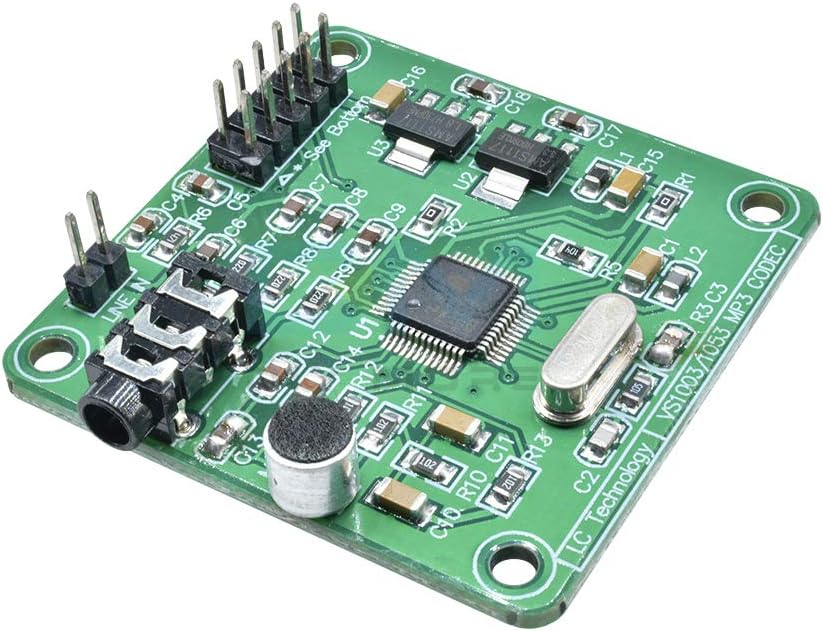 VS1053 MP3 12.288Mhz HiLetgo Audio Player Module Audio Decoder Board Onboard Recording Microphone SPI Interface OGG