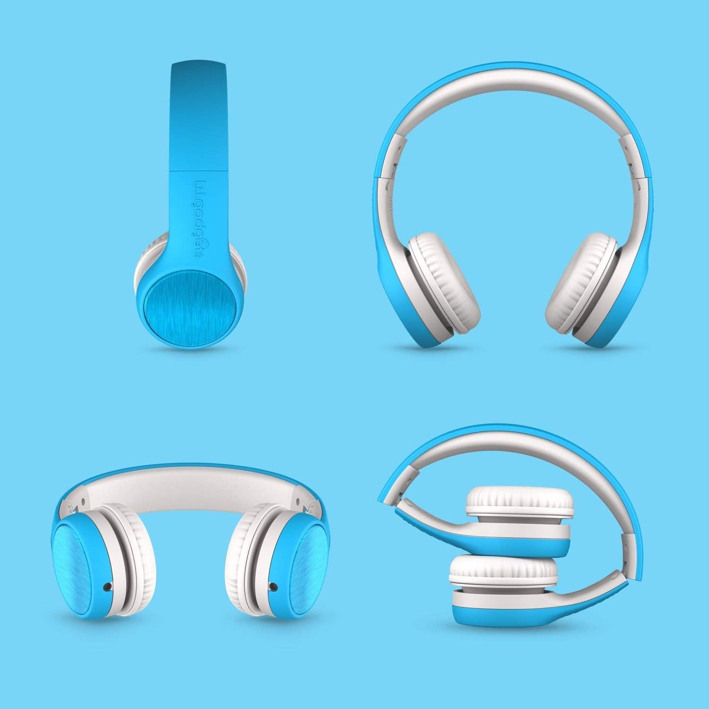 LilGadgets Connect+ Style On-Ear Kids Headphones with Microphone - SharePort Technology, SoftTouch Padding, Detachable