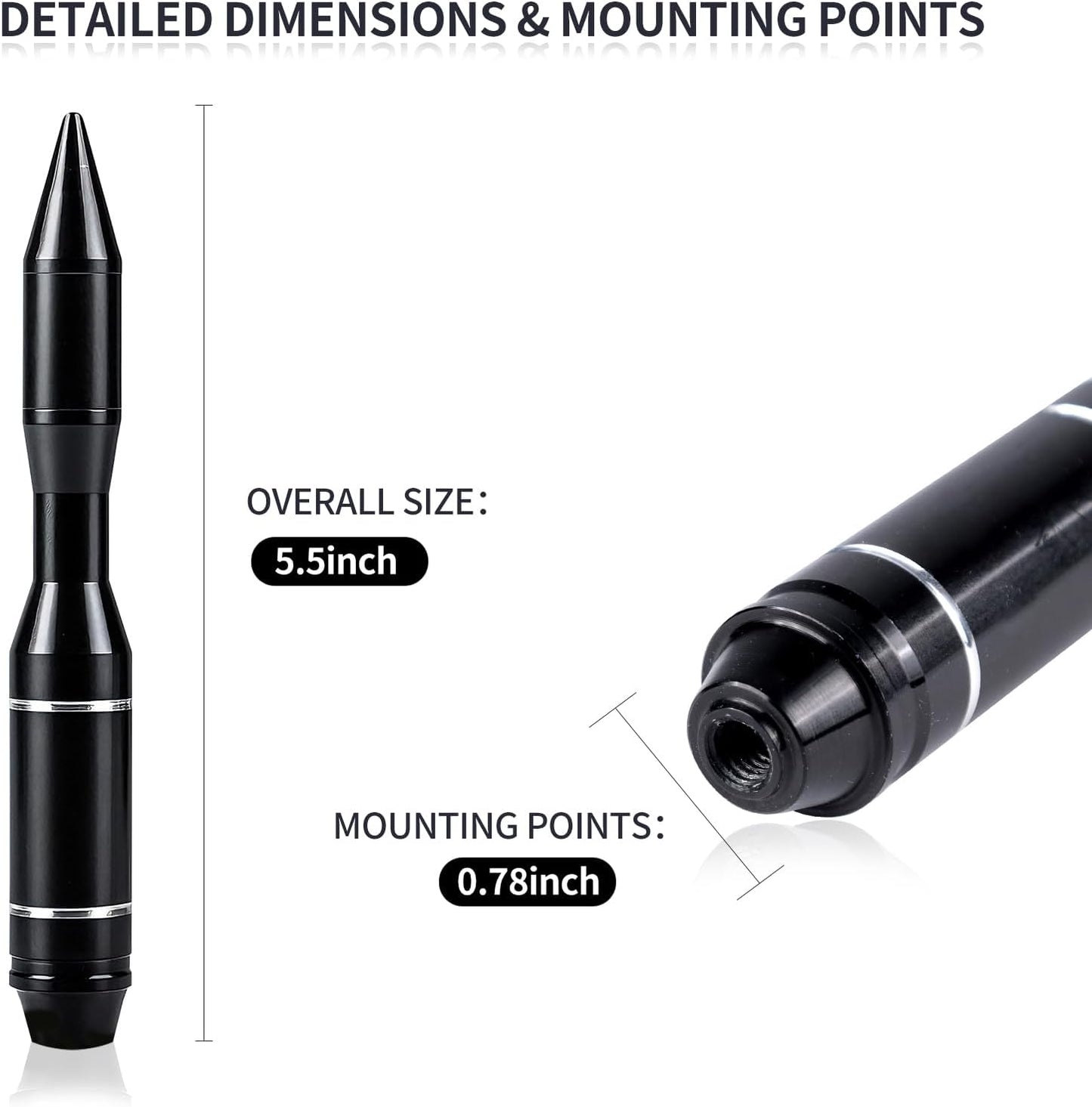 SUNEIFU Car Antenna, Short Stubby Bullet Style Mast Replacement, Premium Signal Reception Waterproof Car Stereo Aerial