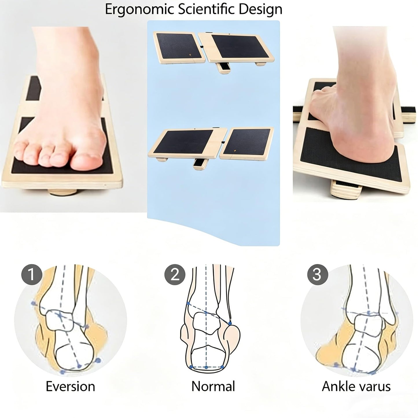 Balance Board for Ankle Strengthening, Blackboard Foot Trainer for Sprained, Foot Strengthener Ankle Balance Board Suitable for Athletes, Injury Tehabilitation, Posture Corrector