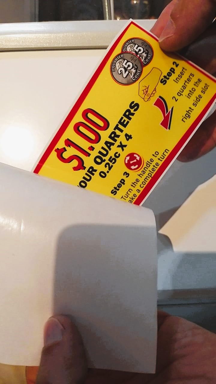 $1 Decal for Big Capsule Vending Machine. Gumball Machine Display Sticker. Northwestern, Beaver, NB, A&A, Oak, LYPC & More. ONE DOLAR Reversible Price Label (25pc) 4 X 0.25 - Vending Machine Supplies