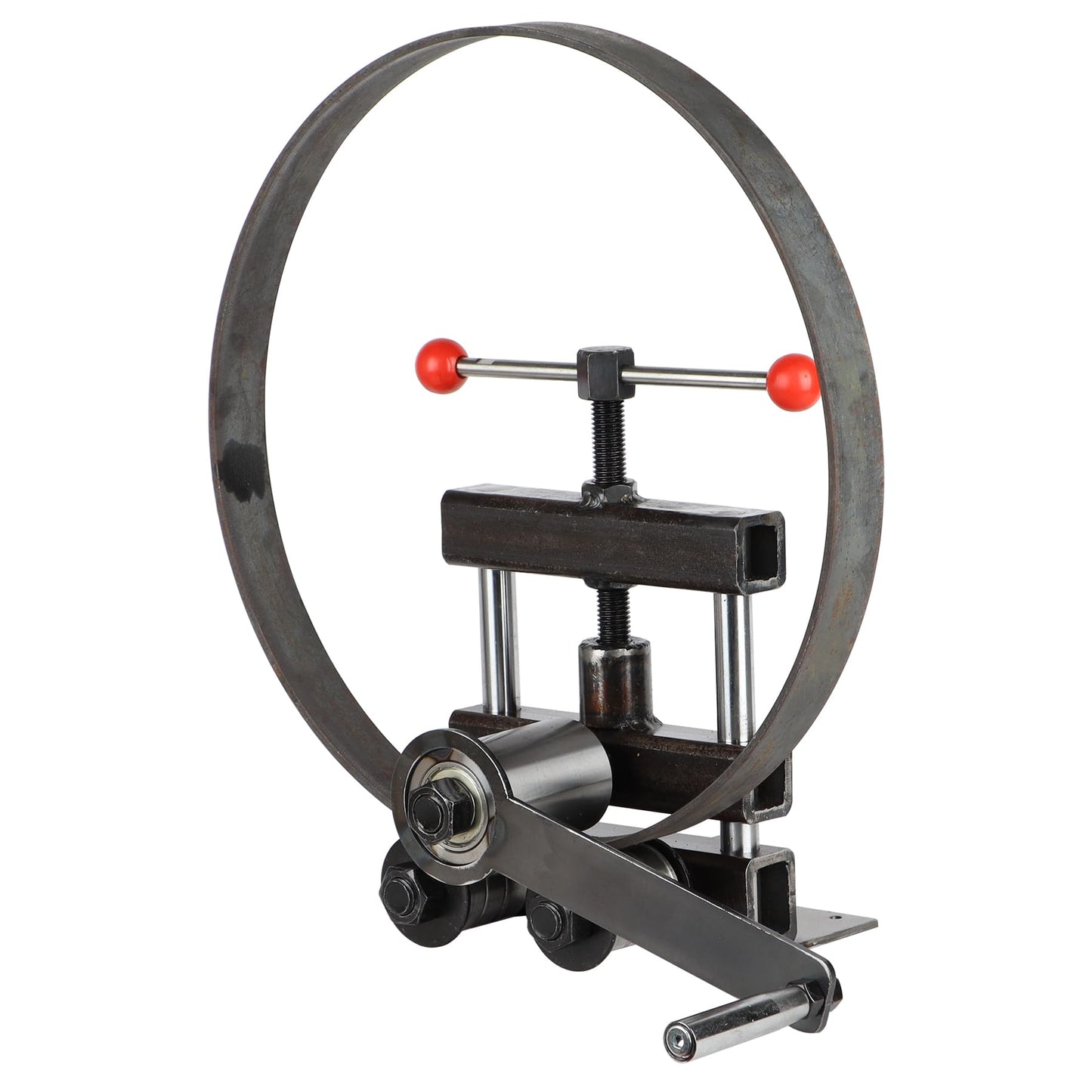 LGEGE Professional Ring Roller Bender, Heavy Duty Metal Forming Machine, Steel Plate and Bar Bender Tool, Manual Operation, Up to 5mm Plate and 12mm Bar Capacity