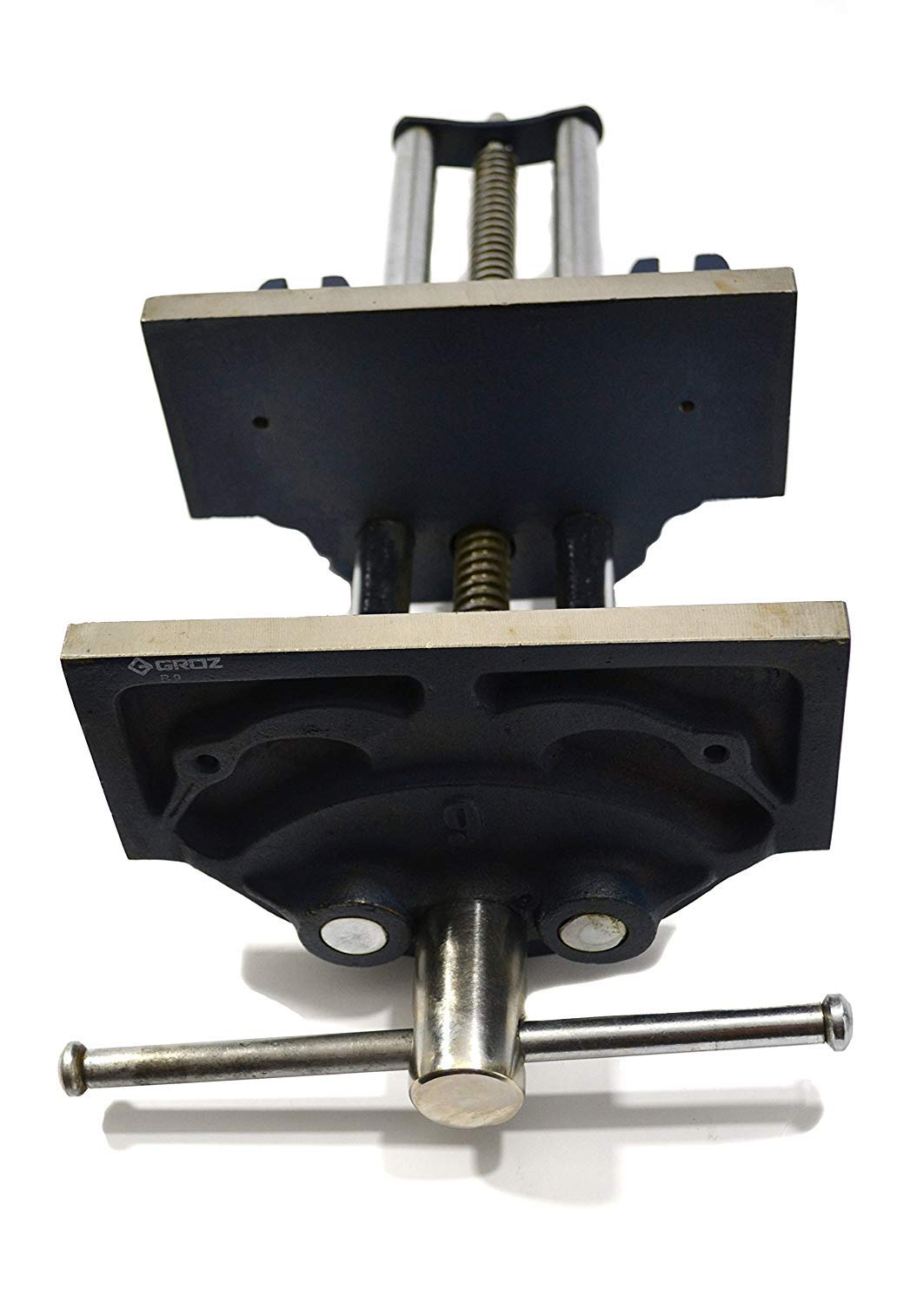 Groz 9" Rapid Action Woodworking Vise, 13-1/2" Jaw Opening, Buttress Thread Screw, Cast Iron Body with TOE-IN Jaws for Workbench Cabinet and Furniture Building (39012)