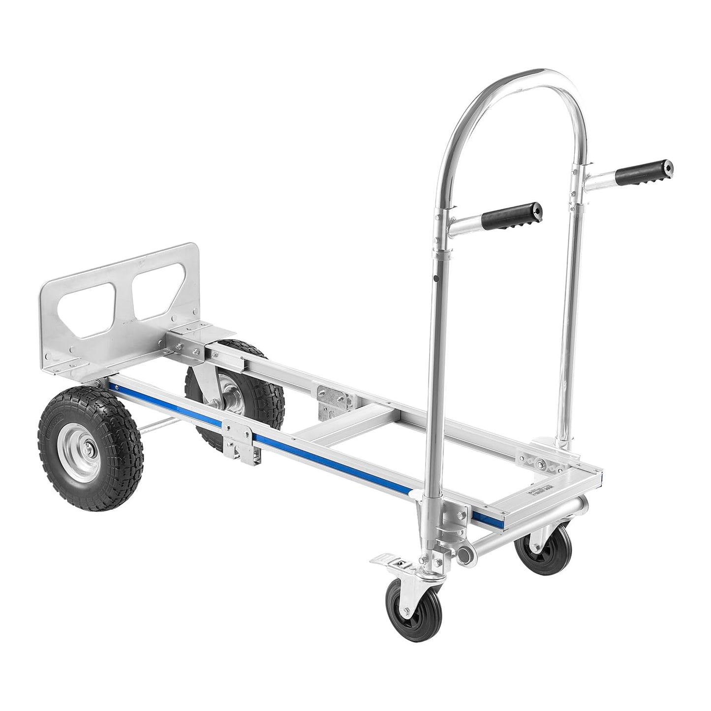 VEVOR 2 in 1 Hand Truck, 1000 lbs Load Capacity for 4-Wheel Mode, Convertible Hand Truck Dolly with Non-Slip Handle & Wheels, Portable Trolley Dolly for Moving Home, Office, Warehouse, Supermarket