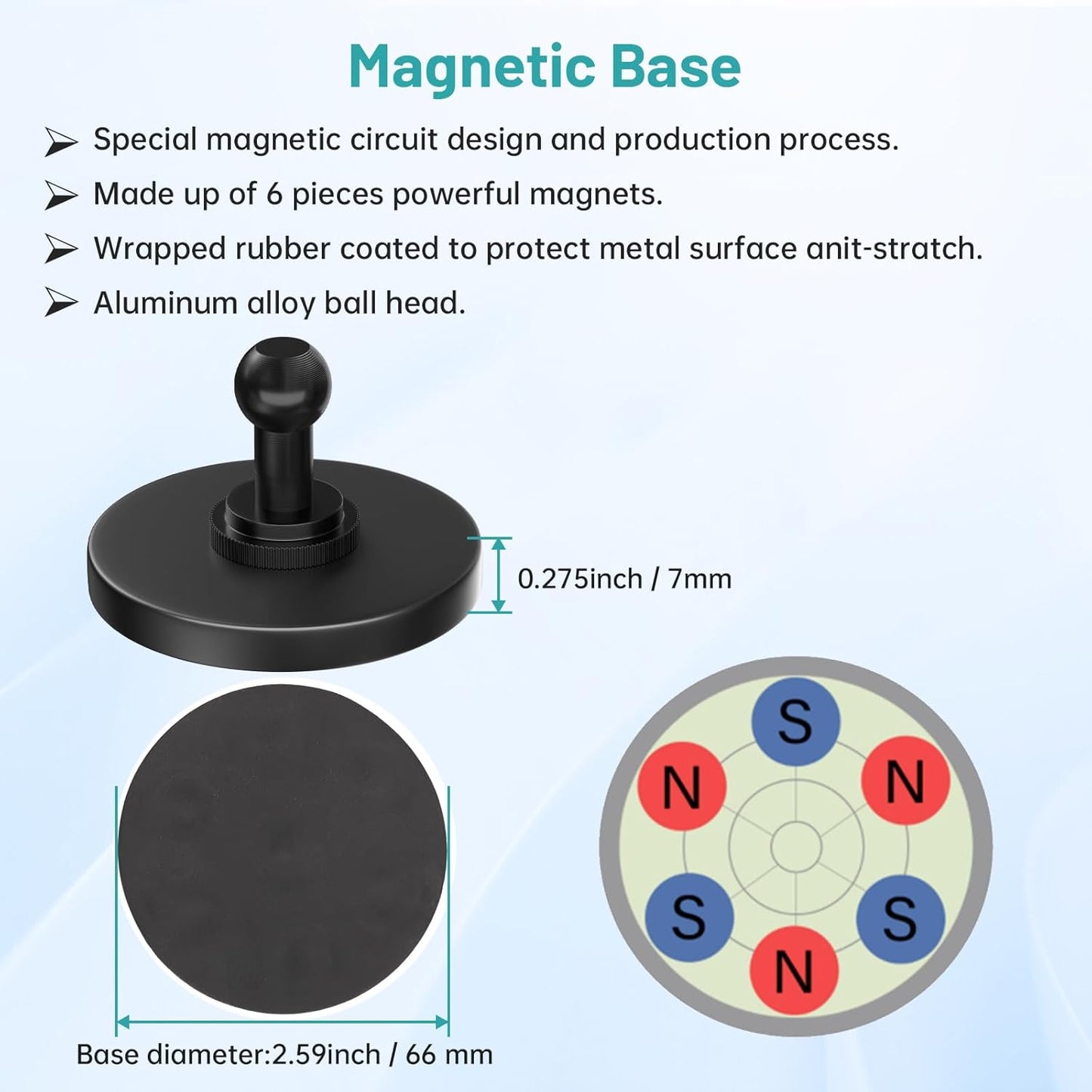 Mippko 4.7~12.9" Magnetic Tablet Holder Fridge iPad Mount for Vehicle/Cabinet/Metal Shelf/Whiteboard,Strong Magnetic