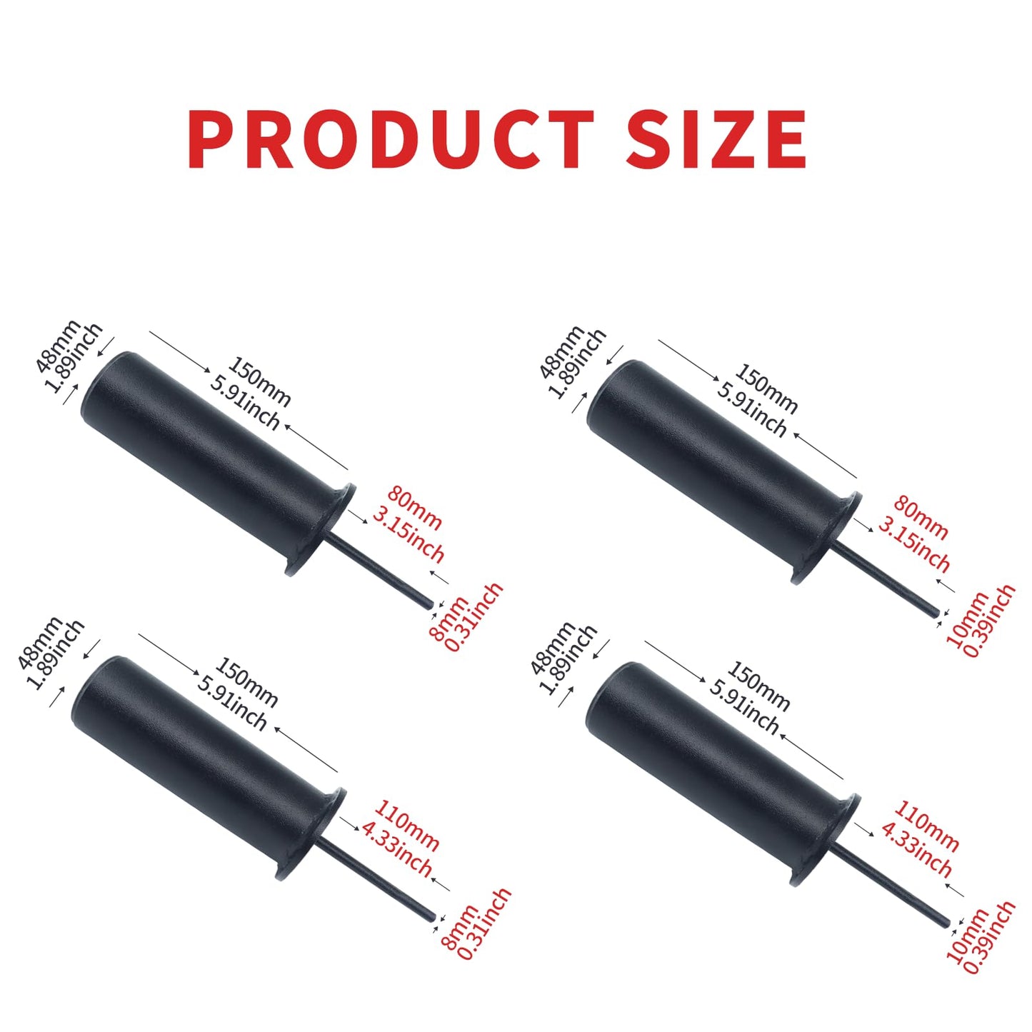 CONBUT Weight Stack Pin with Spring Clip Collar Weight Stack Extender Pin for Cable Machines and Functional Trainers Commercial Home Gym Accessories (Dia:10mm Length: 110mm)