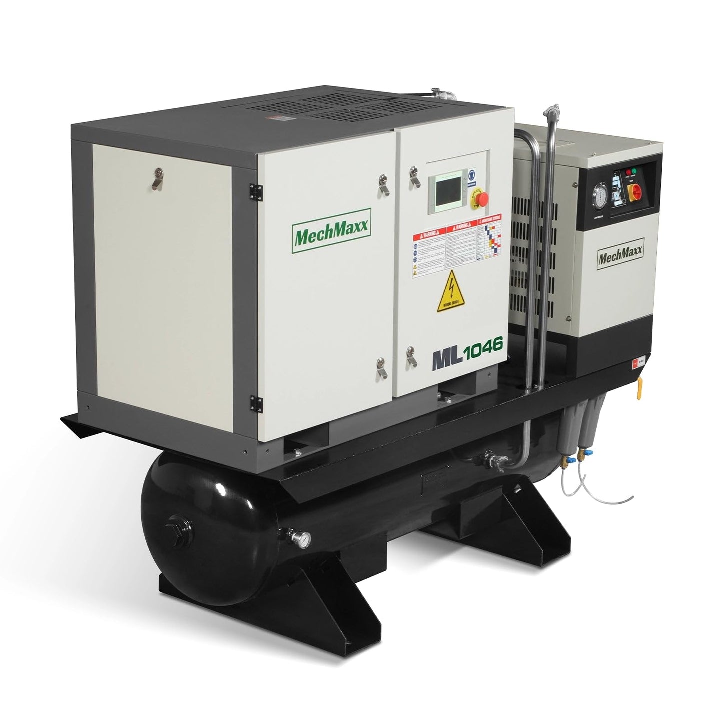 MechMaxx 10HP Combined Rotary Screw Air Compressor with Dryer & 66-Gal ASME Tank | 32 CFM, 116 PSI, 460V 3-Phase – Industrial Grade, ML1046