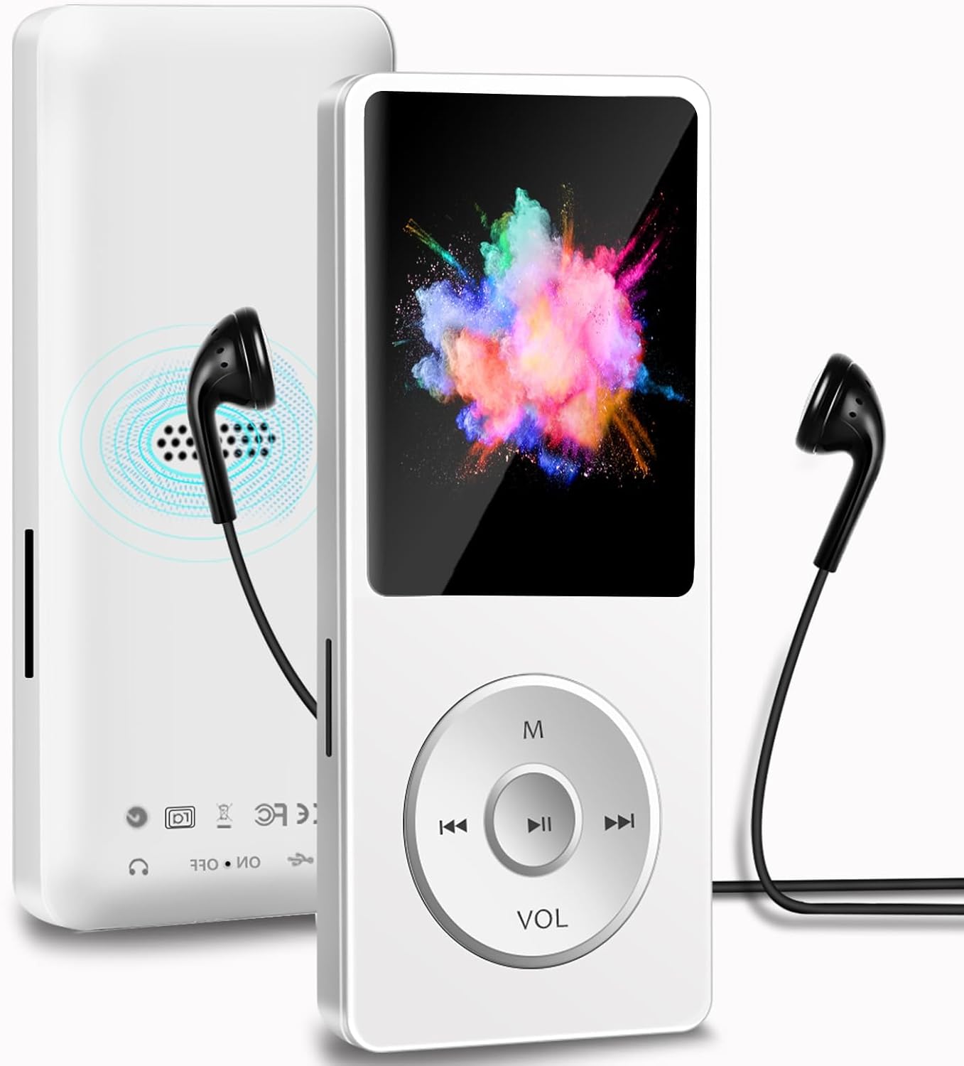 Aigital MP3 32GB MP3 Player with Bluetooth and TF Card, HiFi Music Player with Built-in Speaker and Earphones