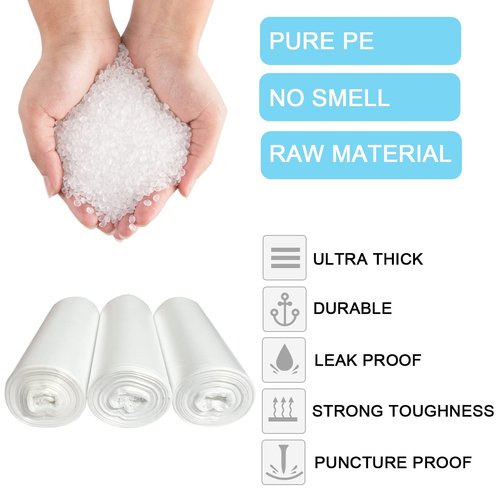 15 Gallon Trash Bags - 22 Micron Strong Tall Kitchen Office Garbage Bags, Fit Up 15 Gallon, 75 Count