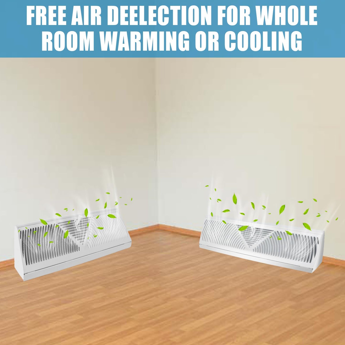 12 Pcs 18 Inch White Baseboard Register(Duct Opening Size), Upgraded Baseboard Air Diffuser for Home Floor Wall Baseboard Vent Covers