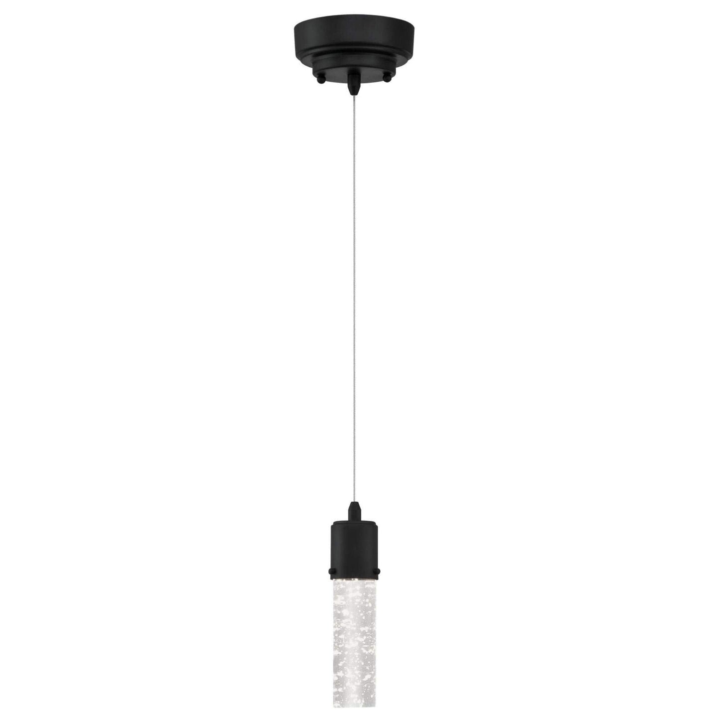 Westinghouse 6372300, Matte Black Finish with Bubble Glass Cava One-Light LED Indoor Mini Pendant, one size