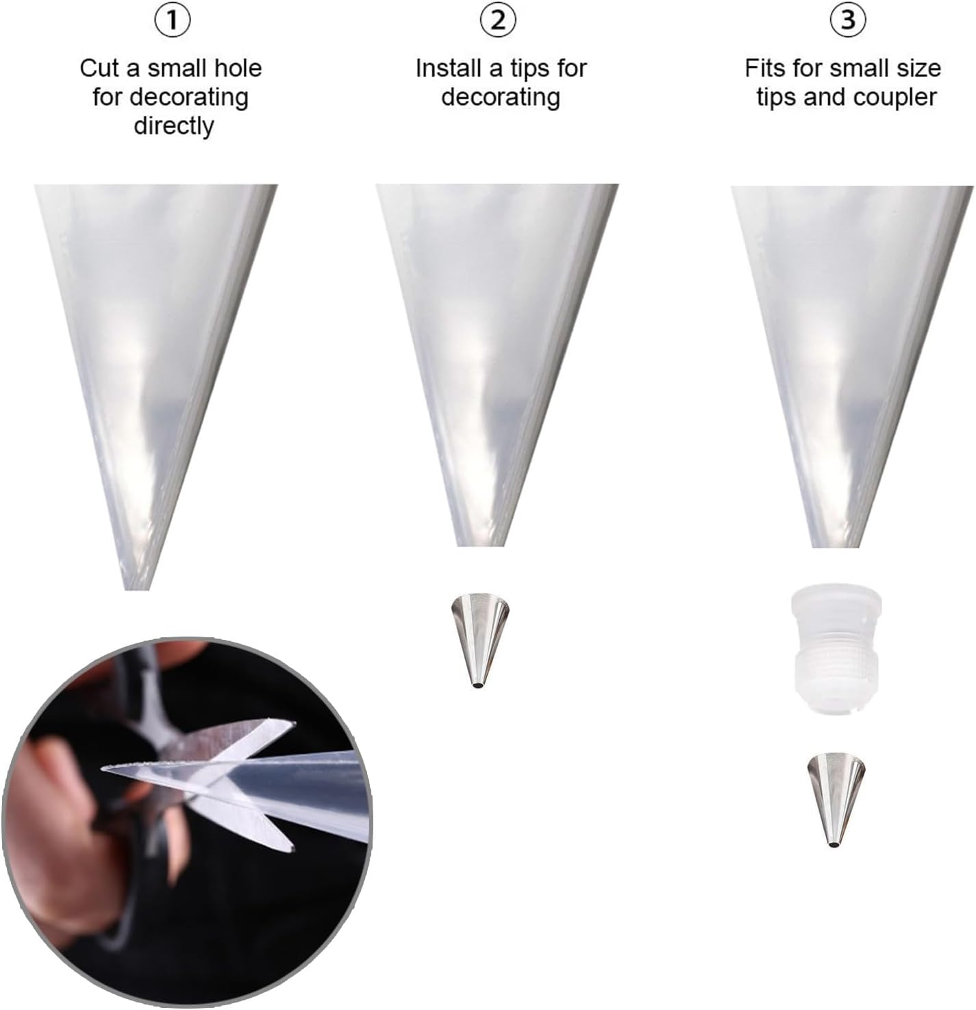 Skiennix Piping Bags and Tips Set - 100PCS 12 Inch Disposable Pastry Bags for Cake Decorating & Frosting
