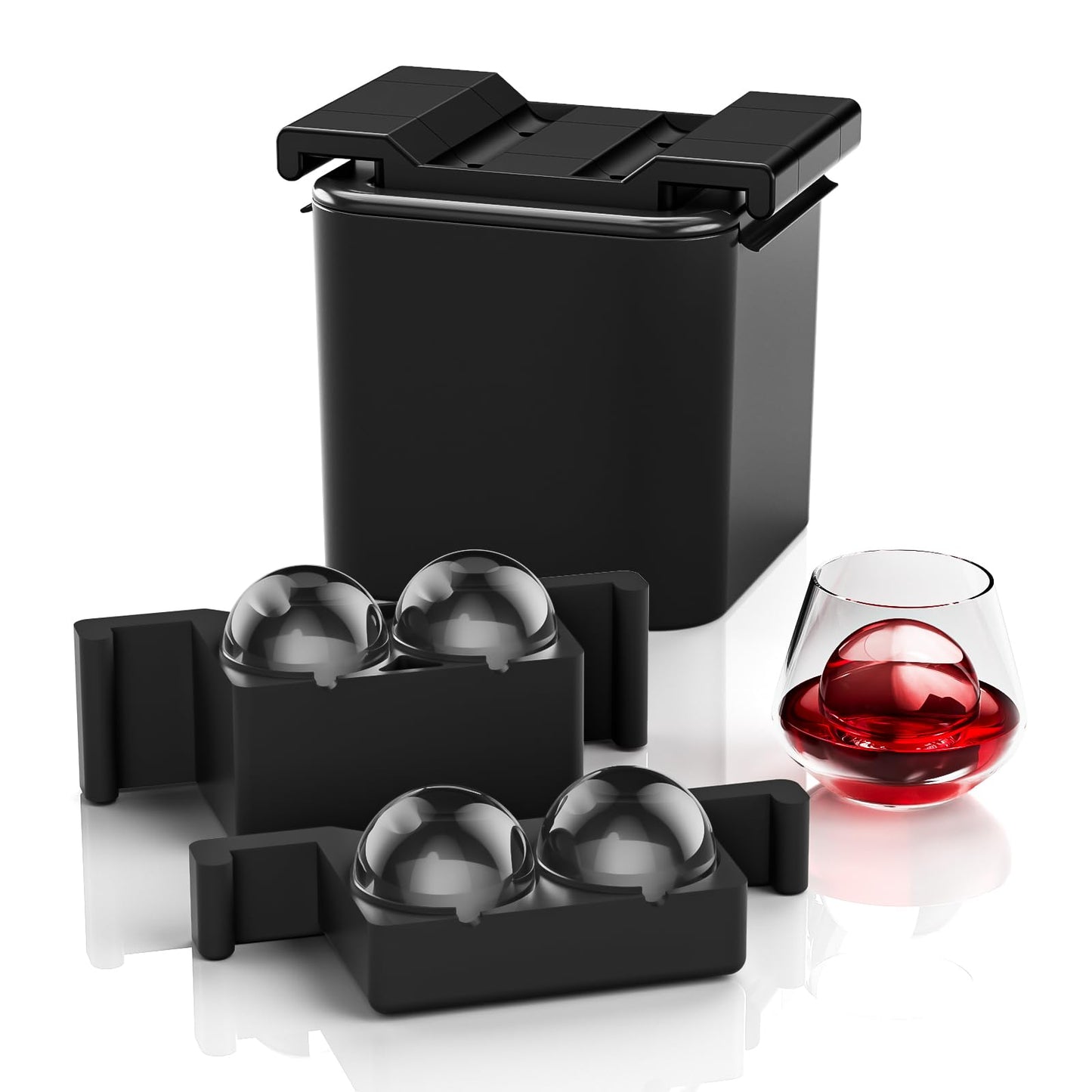 Clear Ice Ball Maker Mold,4 Cavity Ice Sphere Mold for Whiskey,2.36" Whiskey Ice Ball Mold,Idea Gifts for Dad Boyfriend Boss Men who Have Everything