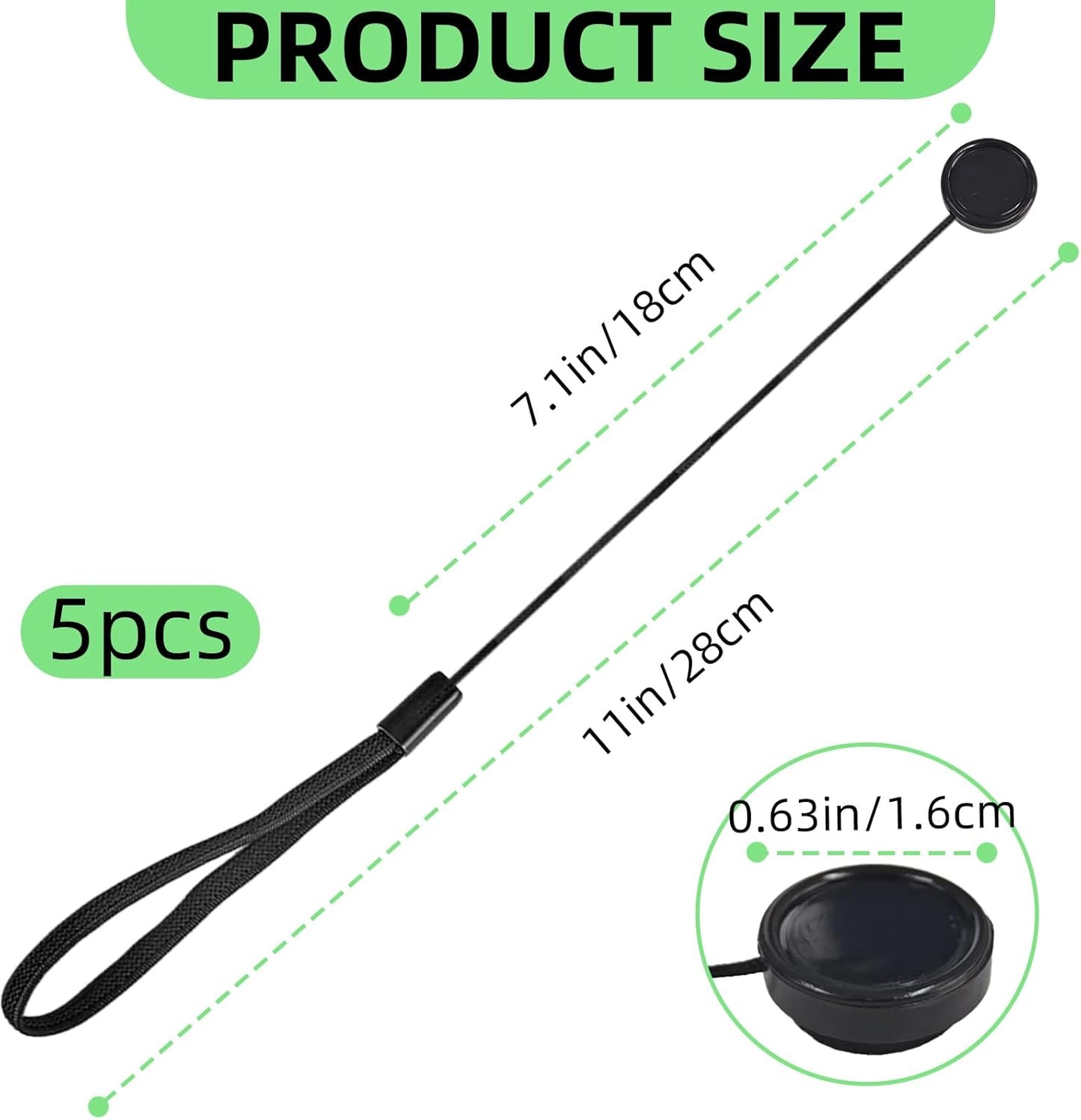 ZNBSIXP 5 Pack Lens Cap Leash,Lens Cap Tether,Lenses Caps Keeper with Elastic String,Camera Caps Holder for Canon Nikon