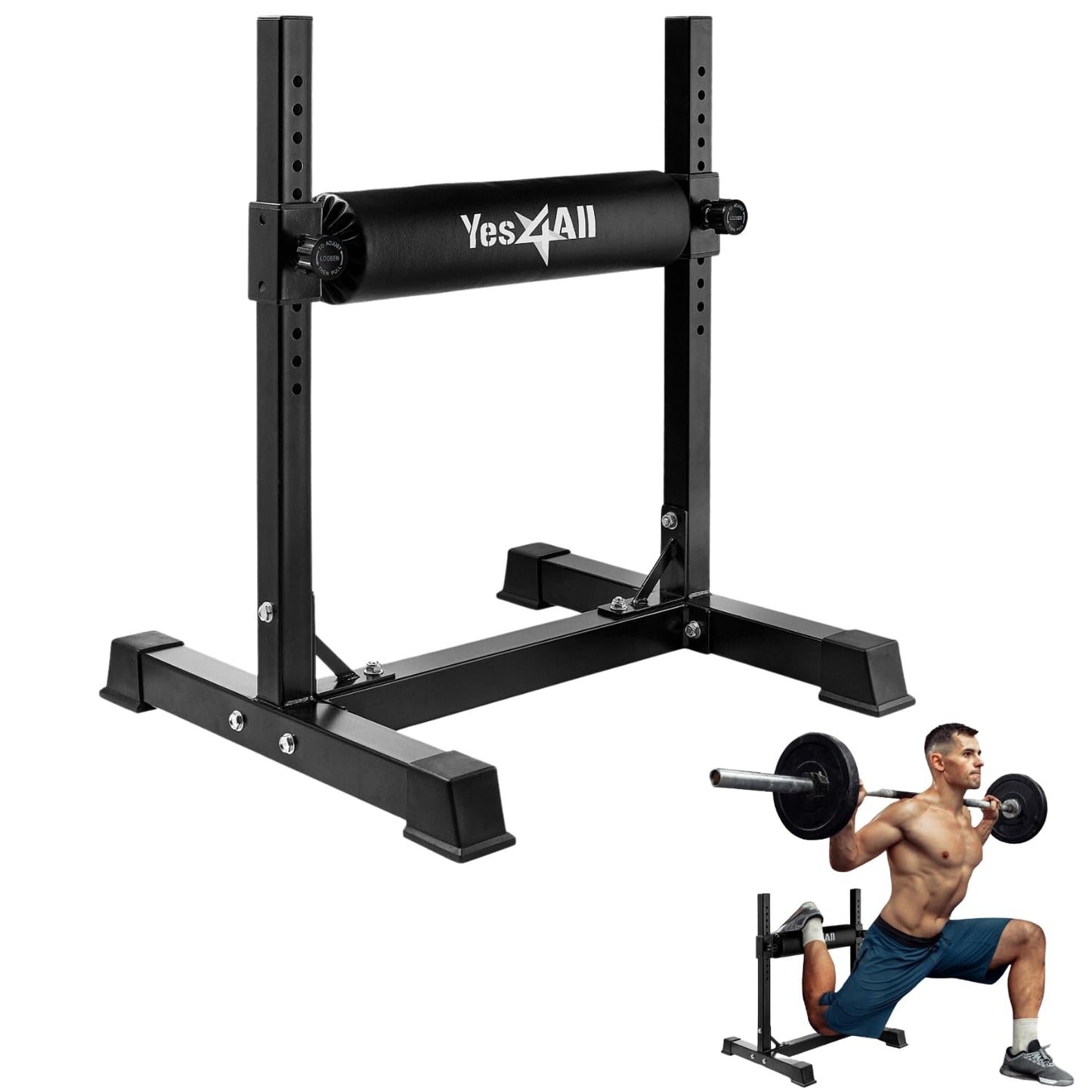 Yes4All Bulgarian Split Squat Stand, Single Leg Squat Roller, Single Squat Stand for Squats, Leg Lunges, Bodyweight Training