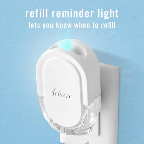 Febreze Plug-In Air Freshener Starter Kit - Gain Original Scent | Long-Lasting Odor Control with Warmer & 4 Refills