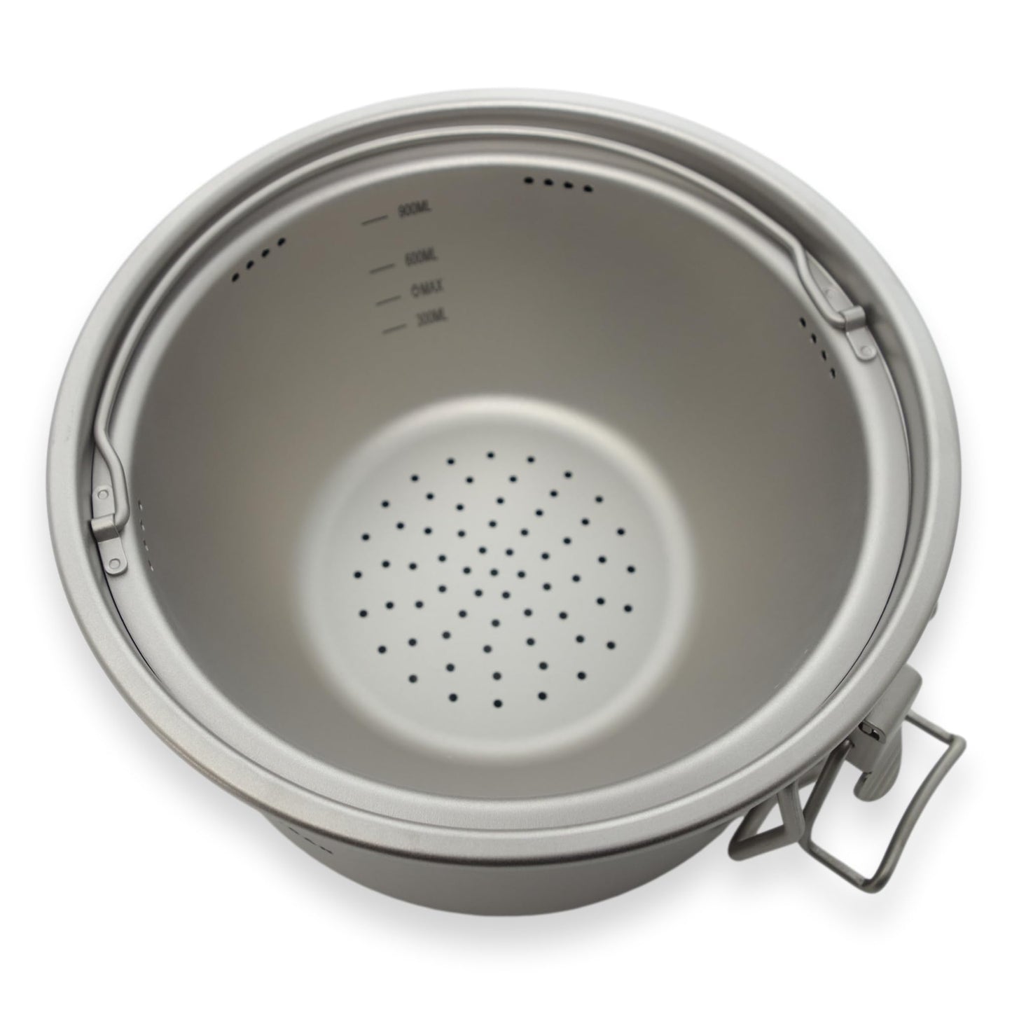 Valtcan 2000ml Titanium Rice Cooker Pot with Locking Lid 67 fl oz, Grade 1 No Coating PFAS-Free, Inner Pot with Measurement Marks, Ultralight 589g Camping Cookware for Backpacking Home Kitchen