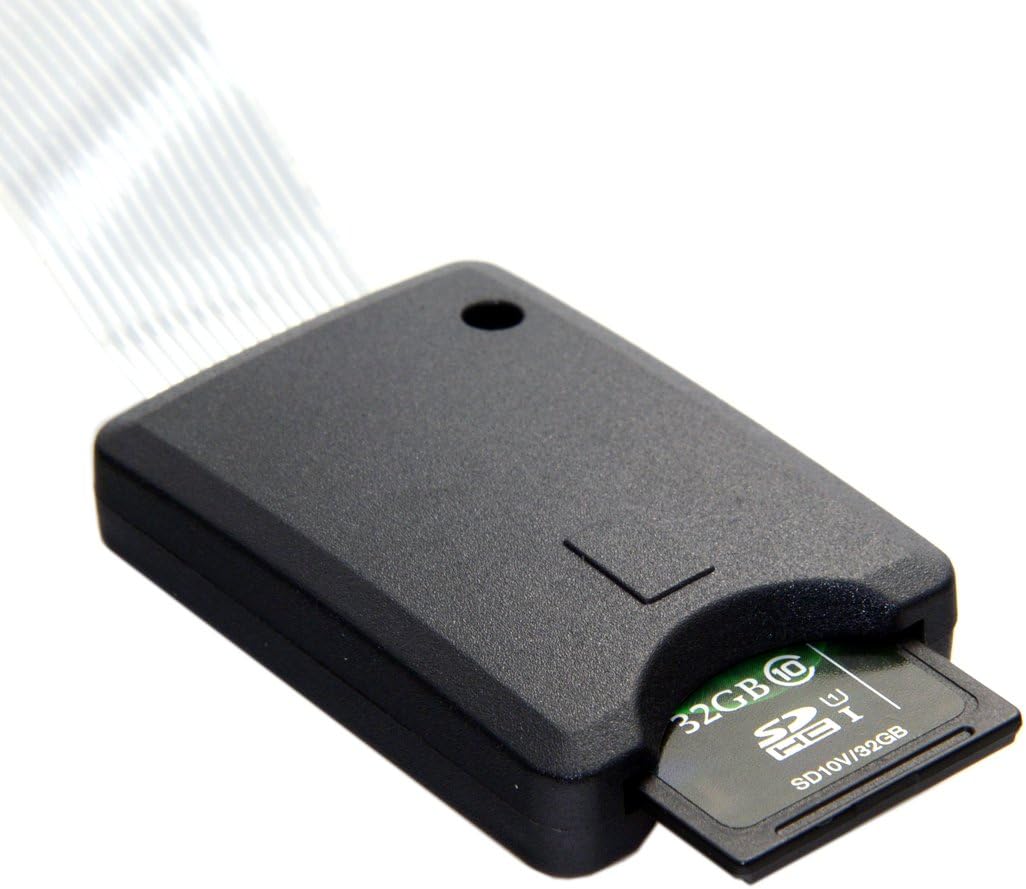 JSER 25cm Standard SD SDHC Male to SD Female Extension Memory Card Kit Soft Flat FPC Cable Extender Compatible for GPS