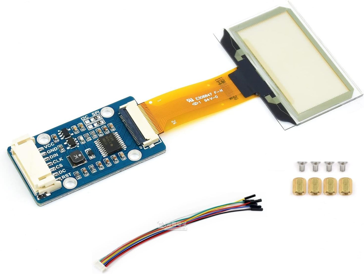 1.51inch 12864 Pi/Arduino/STM32,Full Chip,SPI/I2C Transparent OLED Display Module Resolution Light Blue Color Display