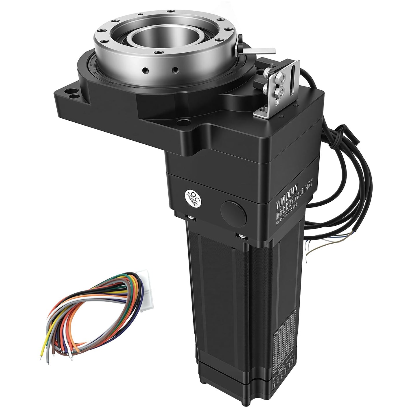 Hollow Rotating Platform 130mm 10:1 Ratio with 3Nm Integrated NEMA23 57mm Closed Loop Stepper Motor Driver Kit 45kg Load High Precision ≤1 Arcmin Speed Reducer for Automation Indexing Table Robotic