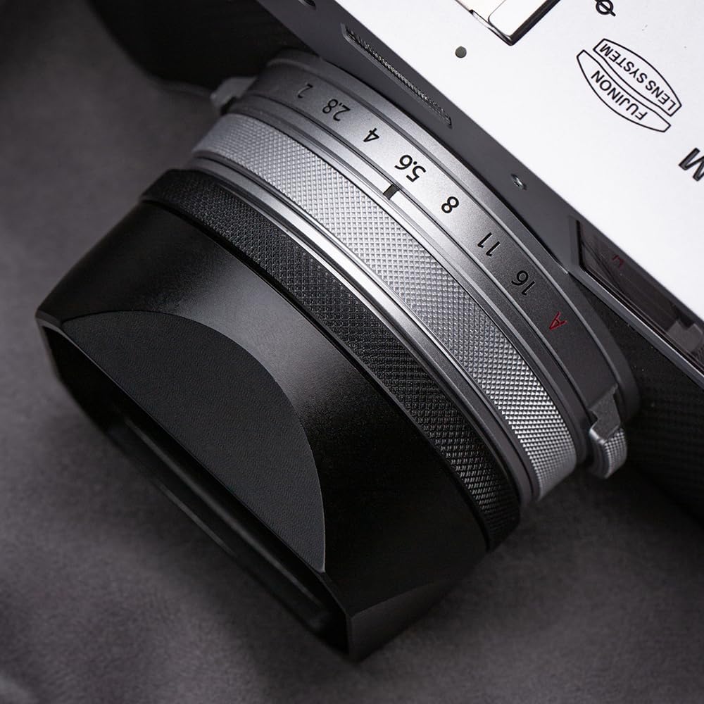 49mm X100V/X100VI (X100VI-Lens Metal Square Lens Hood (with Cap) with Adapter Ring for Fujifilm Camera Accessories