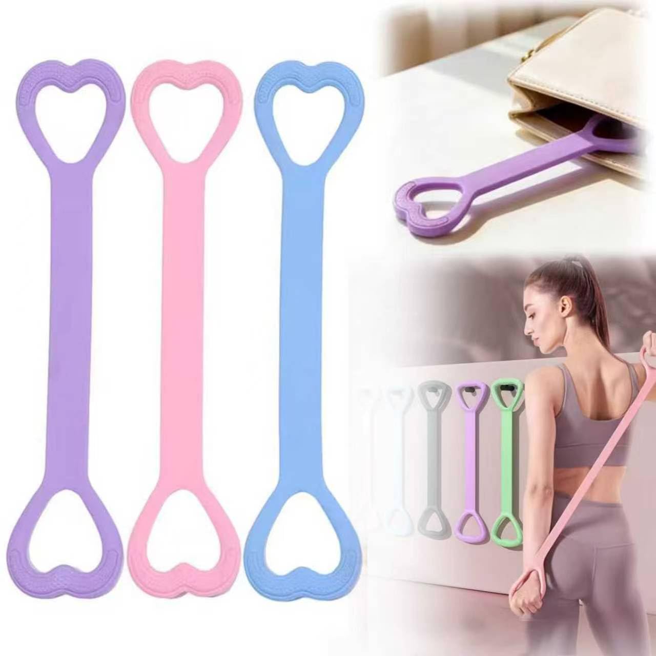 Figure 8 Resistance Band,3PCS 2026 New Resistance Band with Handles for Working Out, Elastic Ropes for Arm Back Shoulder Stretching Training