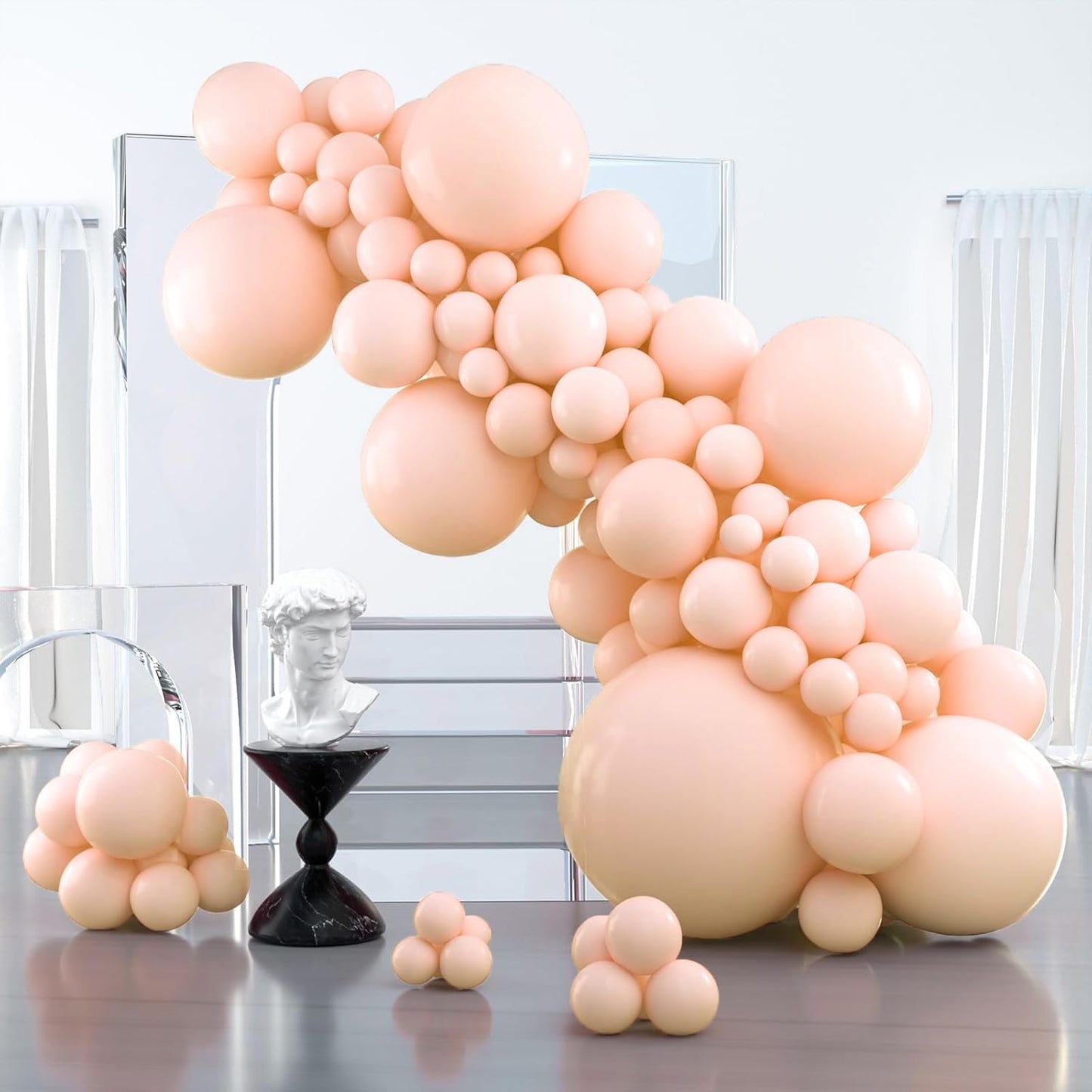 PartyWoo Pastel Orange Balloons - 100 Pcs in Various Sizes for Wedding & Baby Shower Decor
