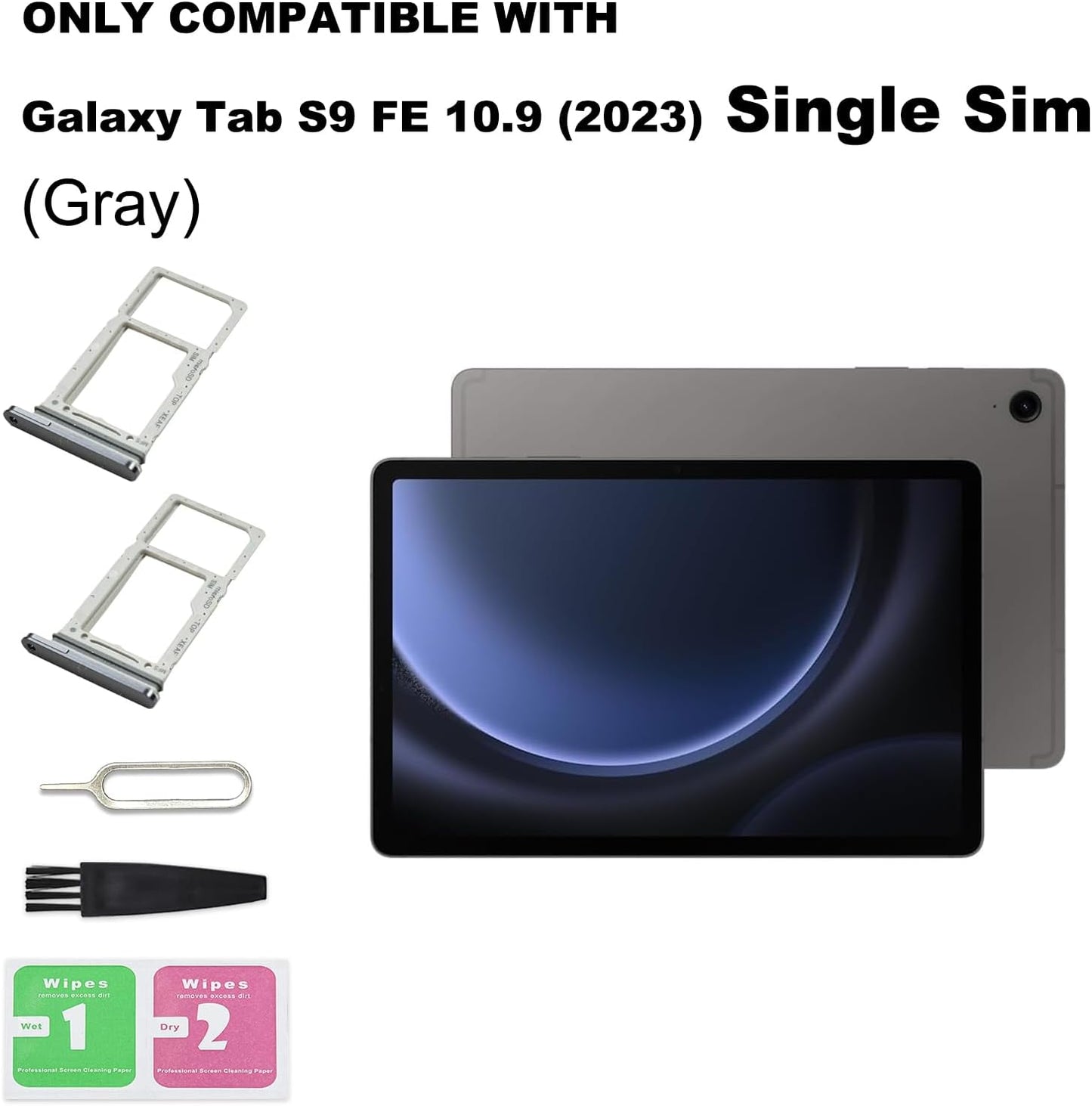 BATLABB 2 S9 S9 PCS for Galaxy Tab FE Single SIM Card Tray Replacement, Single SIM Card Slot Holder Compatible