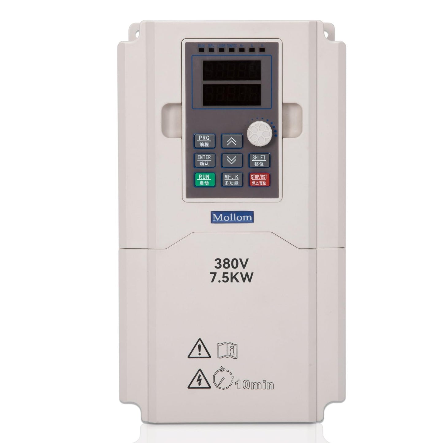 MOLLOM VFD 7.5KW 10HP 17A 380V Single or Three Phase Input to 3 Phase 0-3000 Hz Output Variable Frequency Drive Inverter for Spindle Motor CNC Speed Control