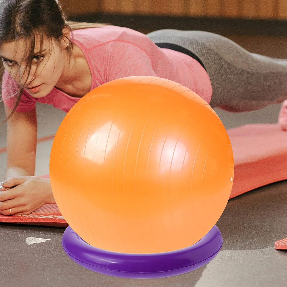 GOOHOCHY Inflatable Yoga Ball Stand 16.53X16.53X2.36In Anti Slip Fitness Ball Base Holder for Stability Gym Exercise Support