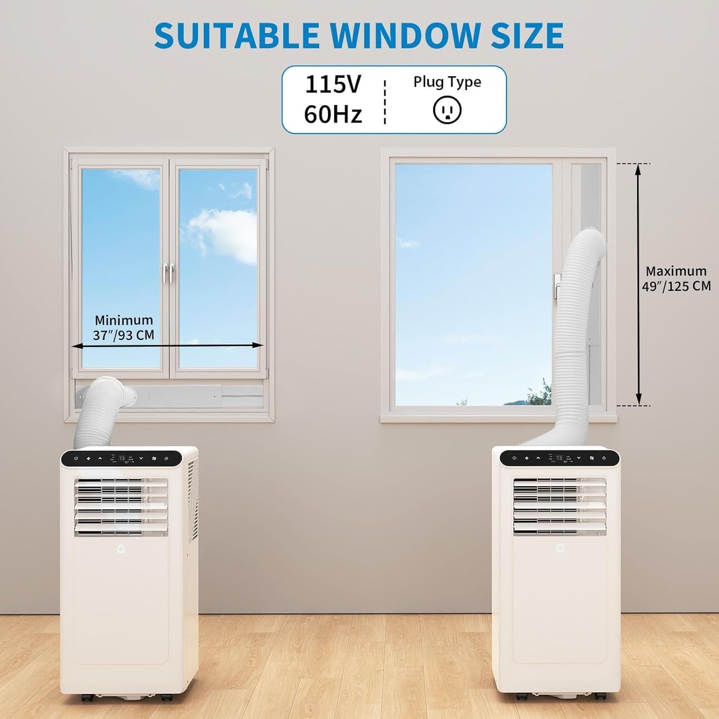 8,000 BTUs Portable Air Conditioner, 3-In-1 Portable AC Unit with Fan & Dehumidifier, Room Air Conditioner Cools Up to 350 Sq.Ft, Standing AC Unit with Remote Control & 24H Timer, for Home, Office