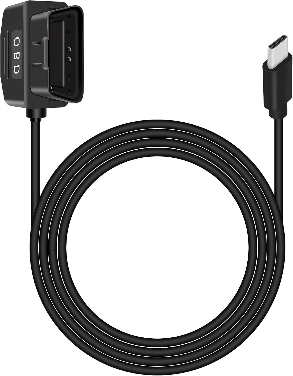 RIIEYOCA OBD2 24 (11.5FT/3.5M) Power Cable for Dash Cam,USB-C to OBD-II Hardwire Adapter with Switch Button Connector