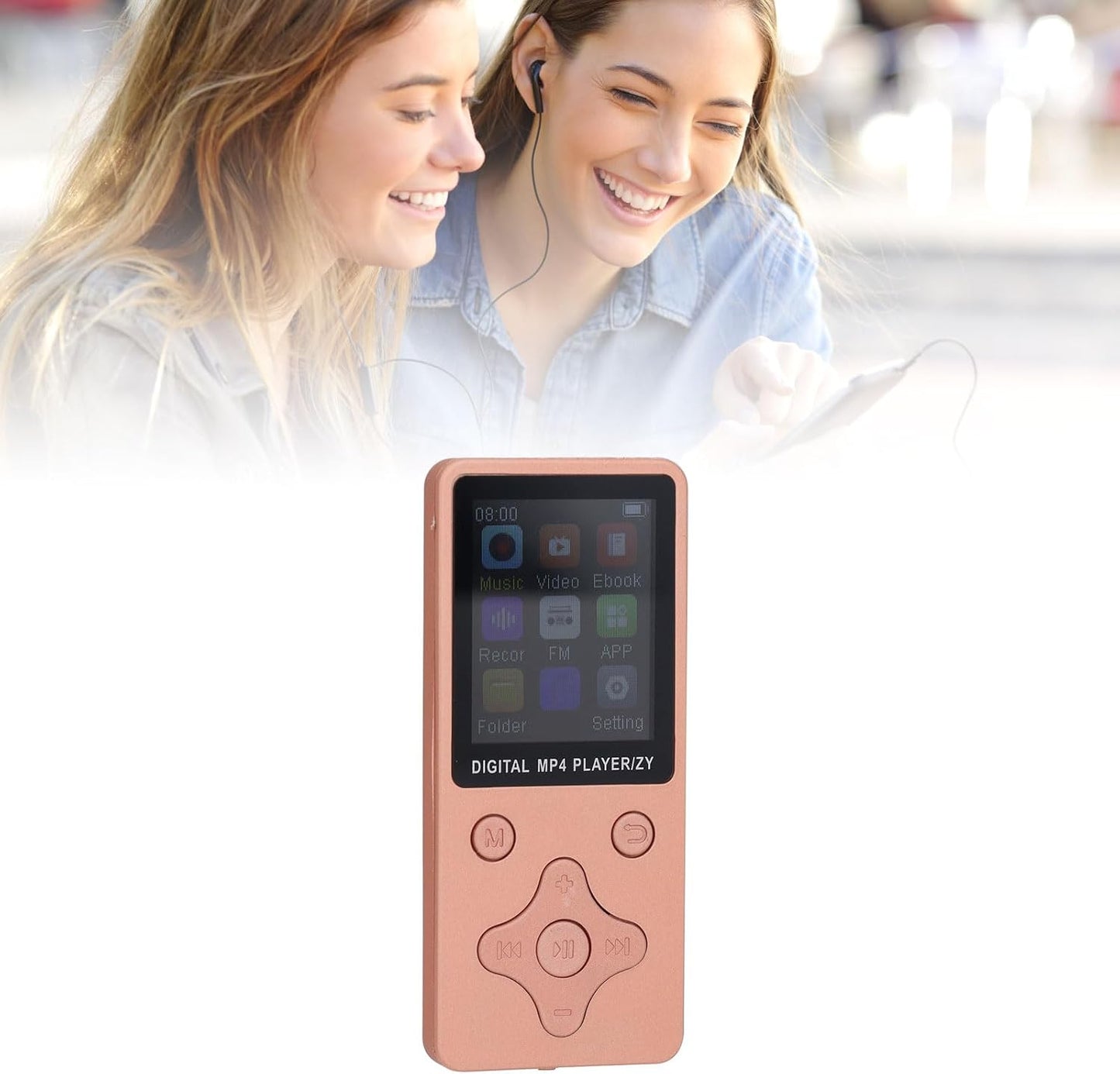 ASHATA MP3 64GB, 5.0 MP3 MP4 1.8 Inch, Portable Player Bluetooth Music Player, Support Speaker Video FM Ebook Photo