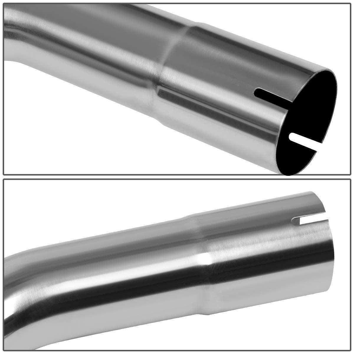 DNA Motoring ZTL-25SS 16 Pcs 2.5 Inches Stainless Steel DIY Custom Exhaust Tubing Mandrel Bend Pipe Straight & U-Bend Kit, Universal Fit