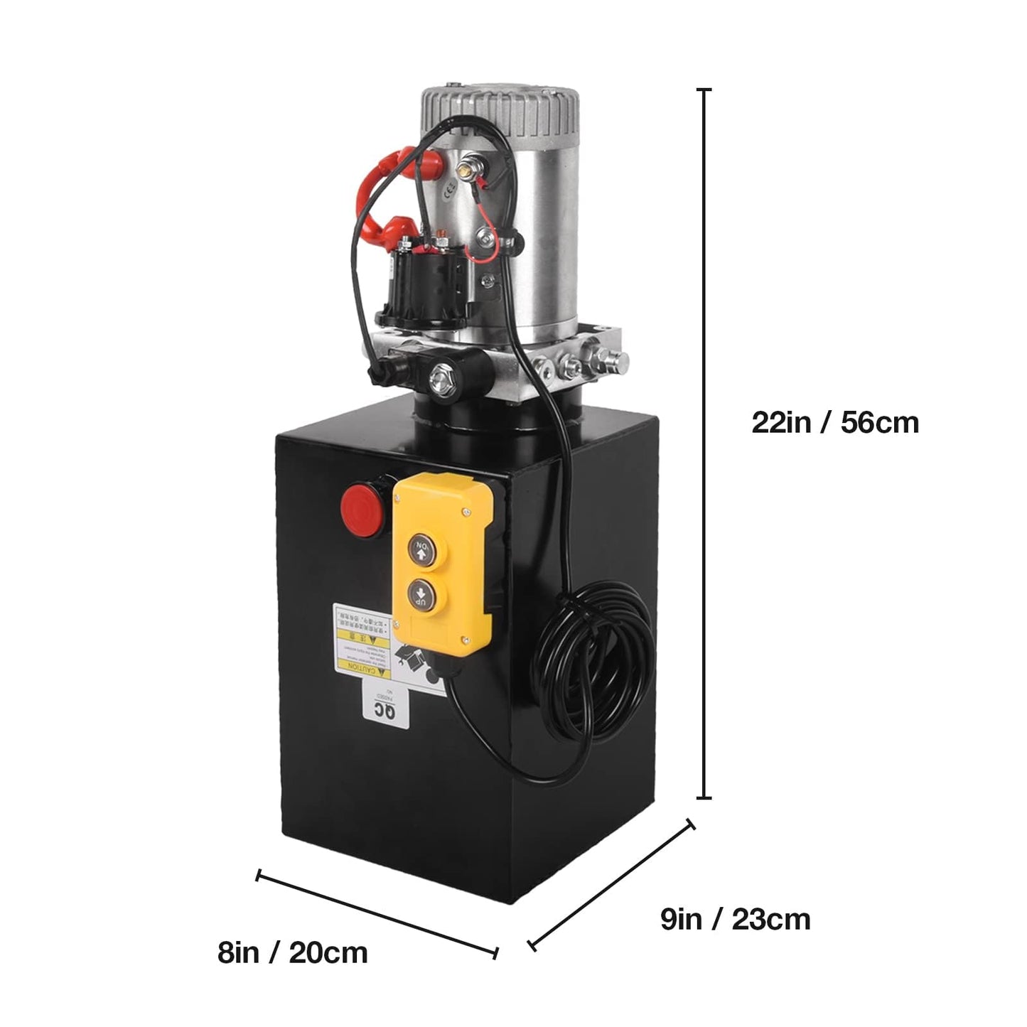 Doppy Hydraulic Power Unit, 13 Quart Single Acting Metal Reservoir Dump Trailer Pump 12V 3200 PSI with Remote Control for Dump Trailer Car Lifting