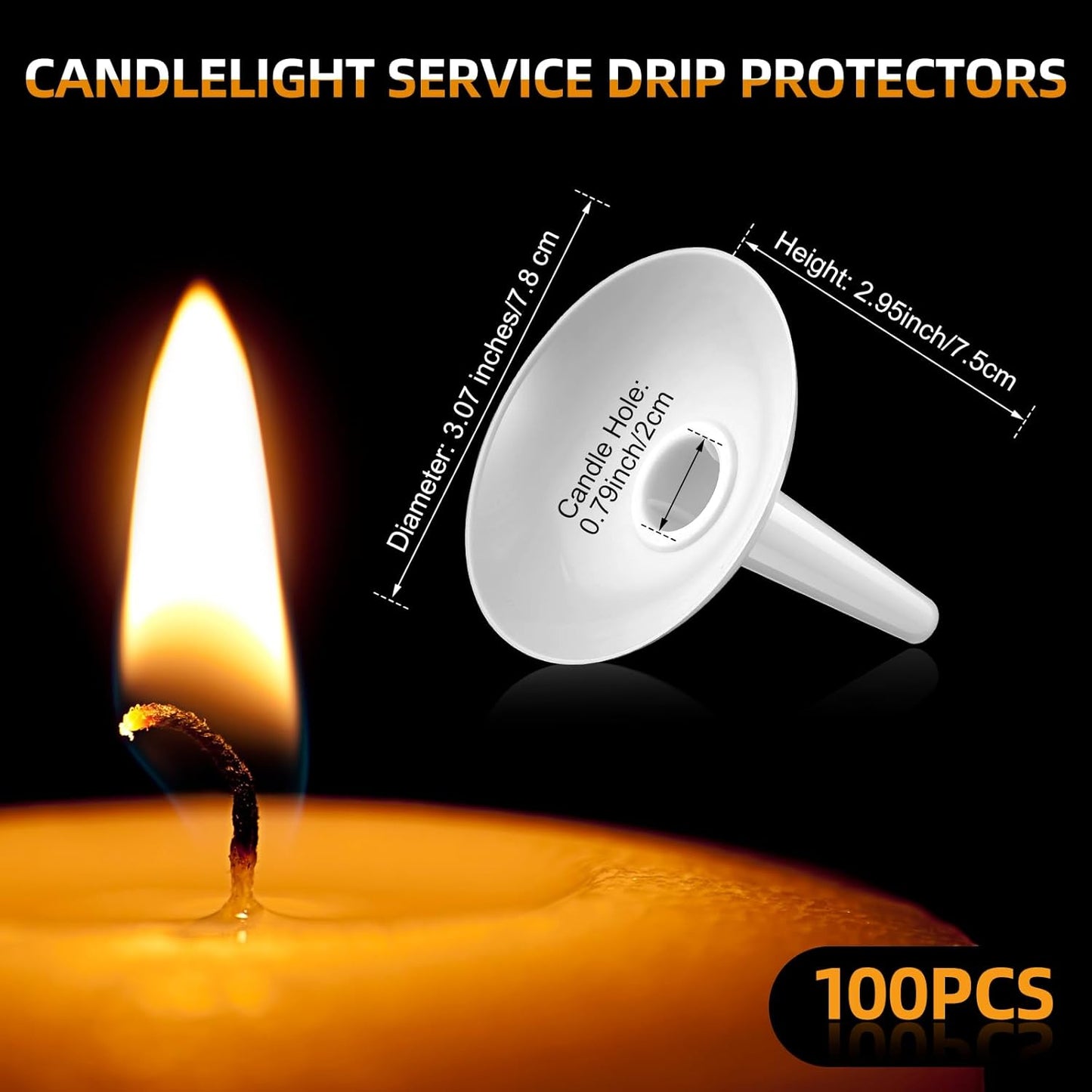 Skiennix 100 Pcs Candle Holders - Drip Protectors for Church, Vigil, Memorial & Wedding Events