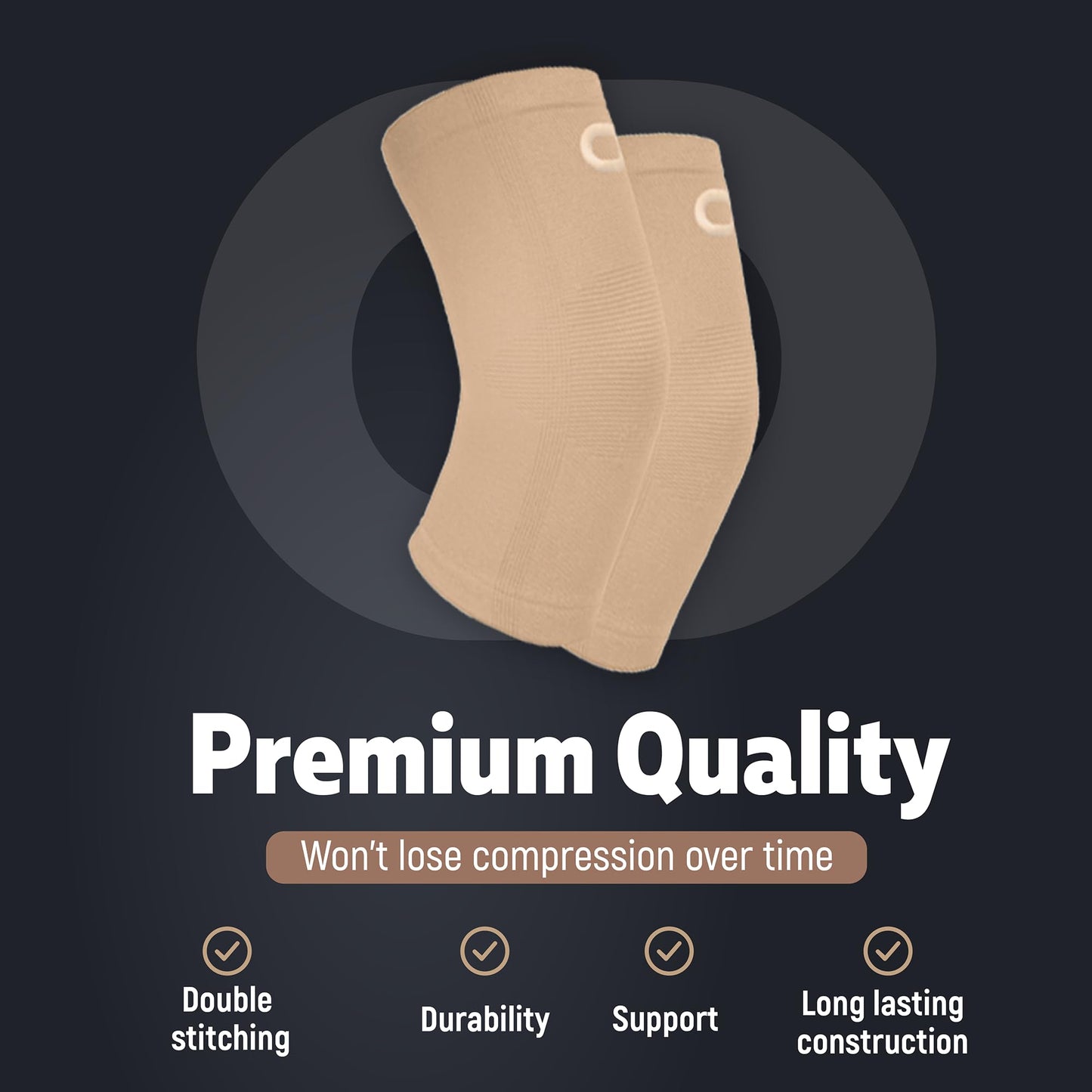 Elbow Brace Compression Sleeve (1 Pair) - Instant Support Elbow Sleeves for Tendonitis, Arthritis, Bursitis, Tennis Elbow, Golfers Elbow, Treatment, Workouts, Weightlifting, Pain Relief, Recovery