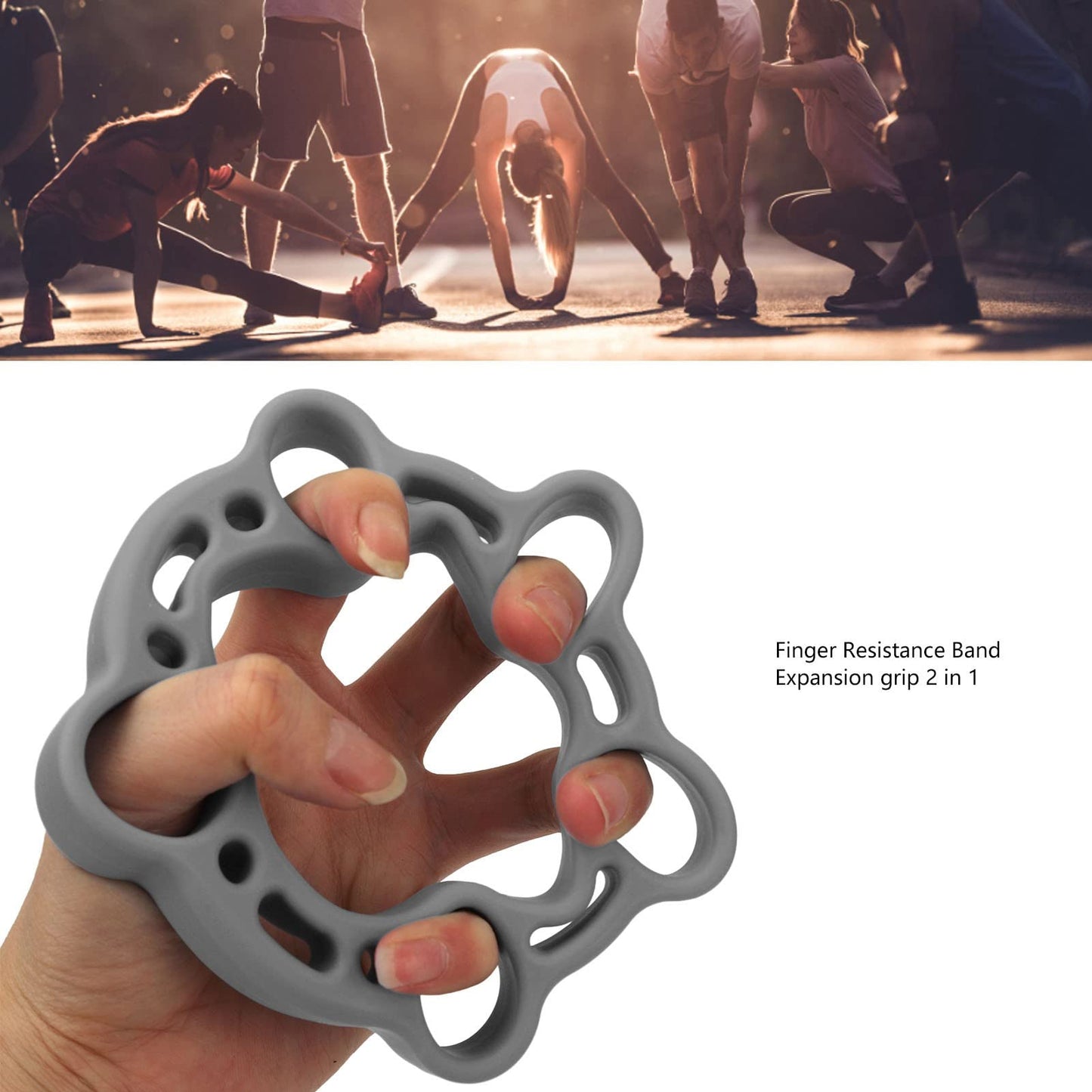 Finger Stretcher Exerciser, Forearm Adjustable Hand, Finger Stretchers, Grip Rings Hand Exerciser for Arthritis Carpal Tunnel Recovery (Grey)