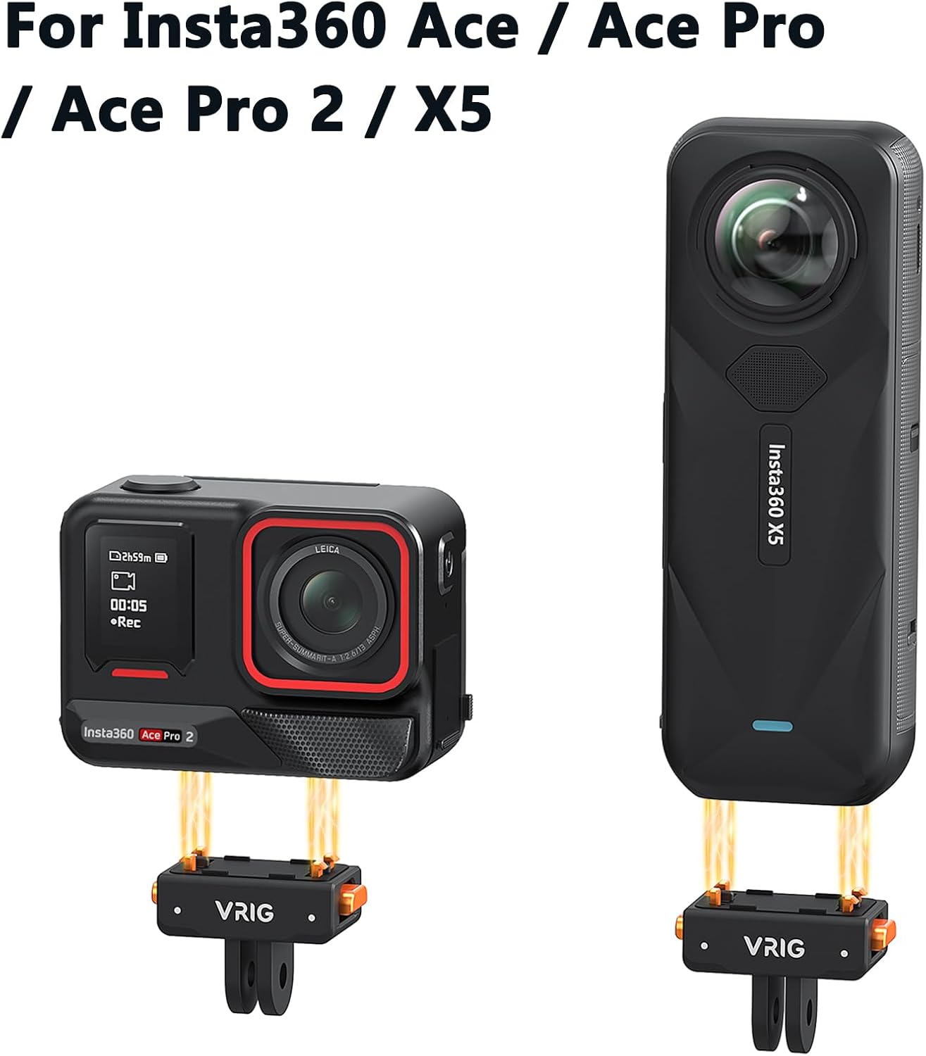 VRIG Select X5 Insta360 Pro2, Insta360 X5/X4 1/4" 2-Prong VRIG Magnetic Quick Release Mount for Ace Aluminum Alloy